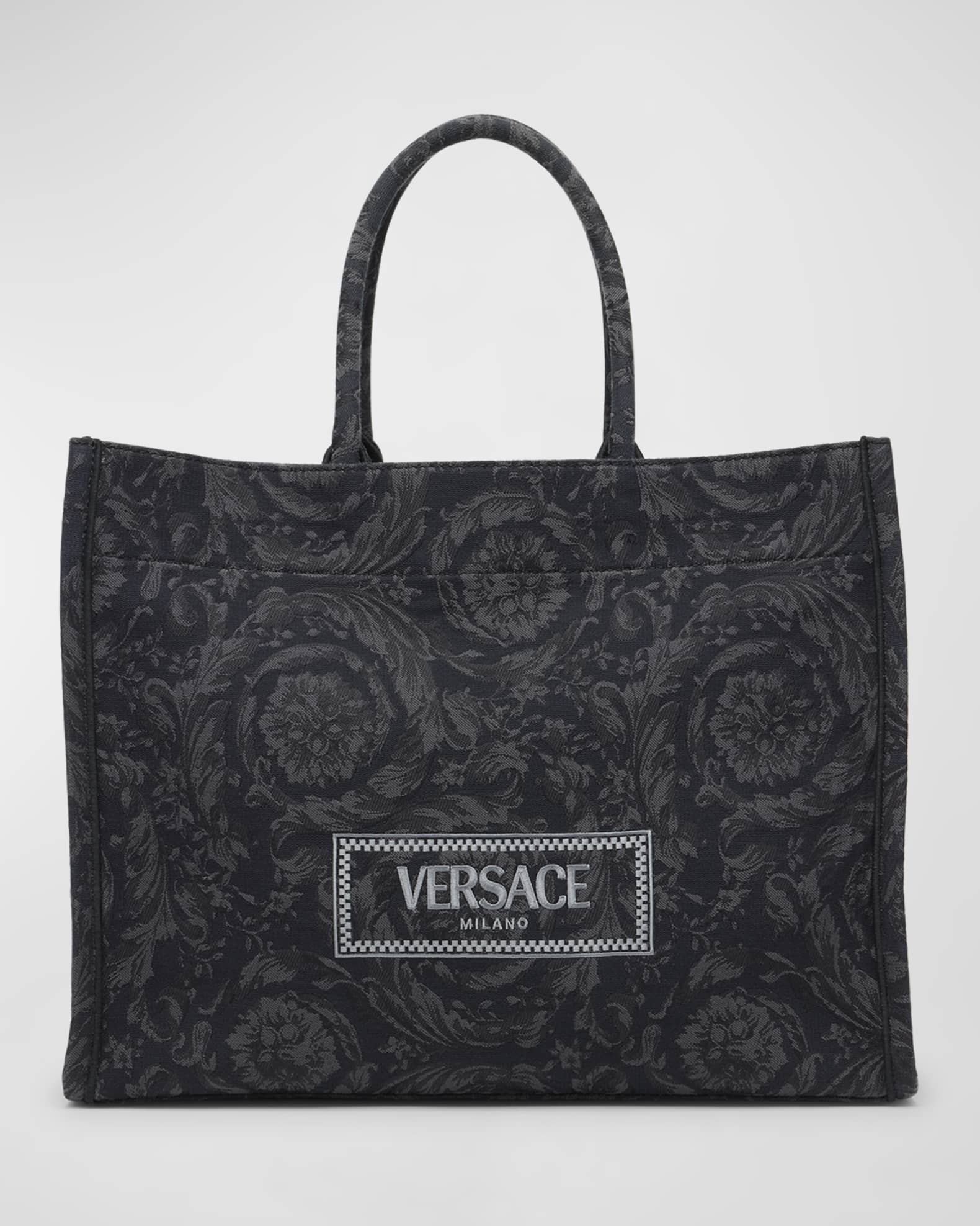 Versace XL Jacquard Embroidered Canvas Tote Bag Neiman Marcus