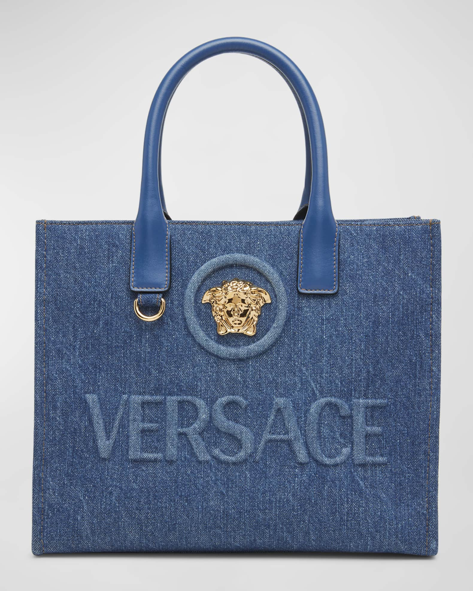 La Medusa cotton canvas tote bag in black - Versace