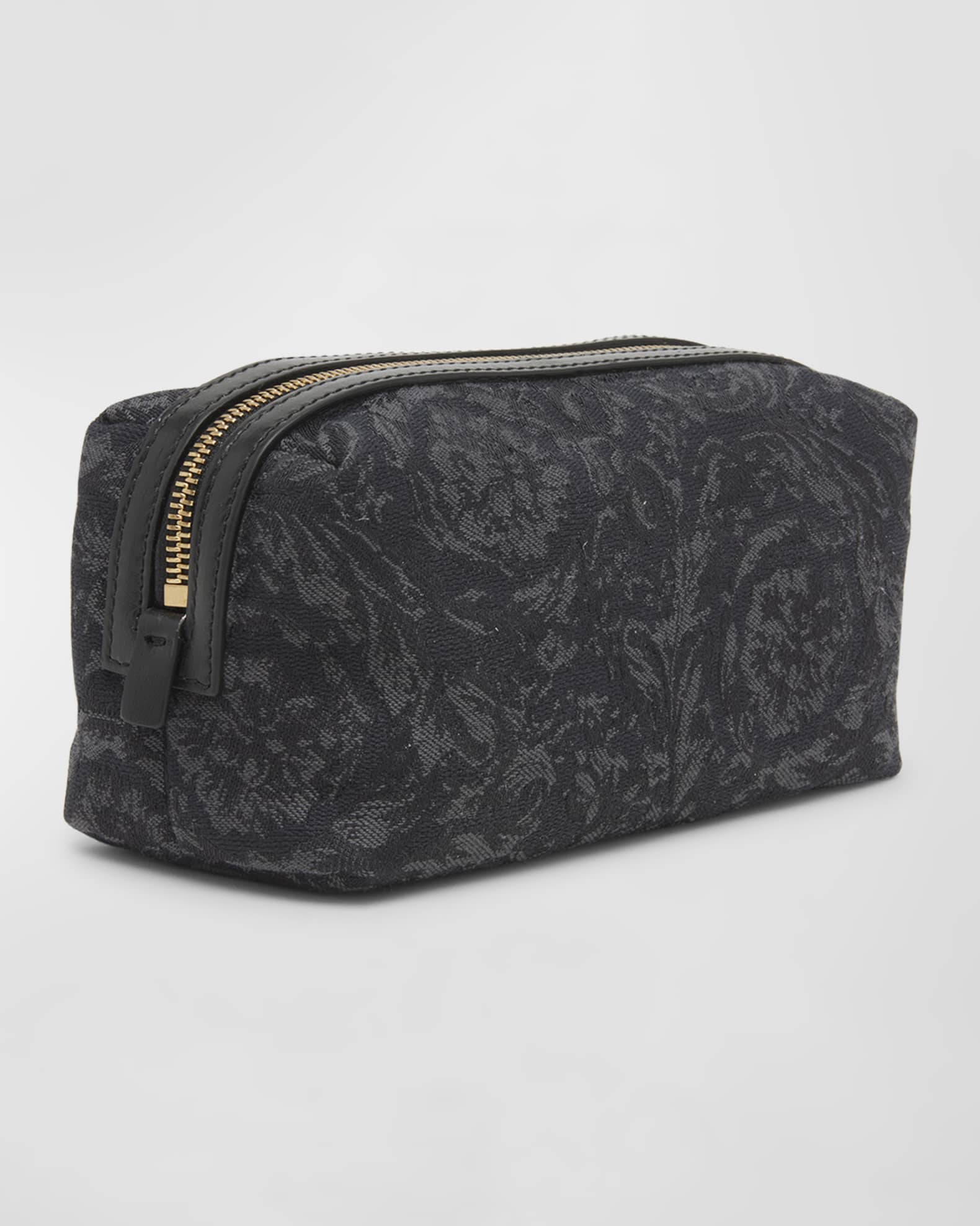 Versace Embroidered Cosmetic Bag Beige Versace Gold