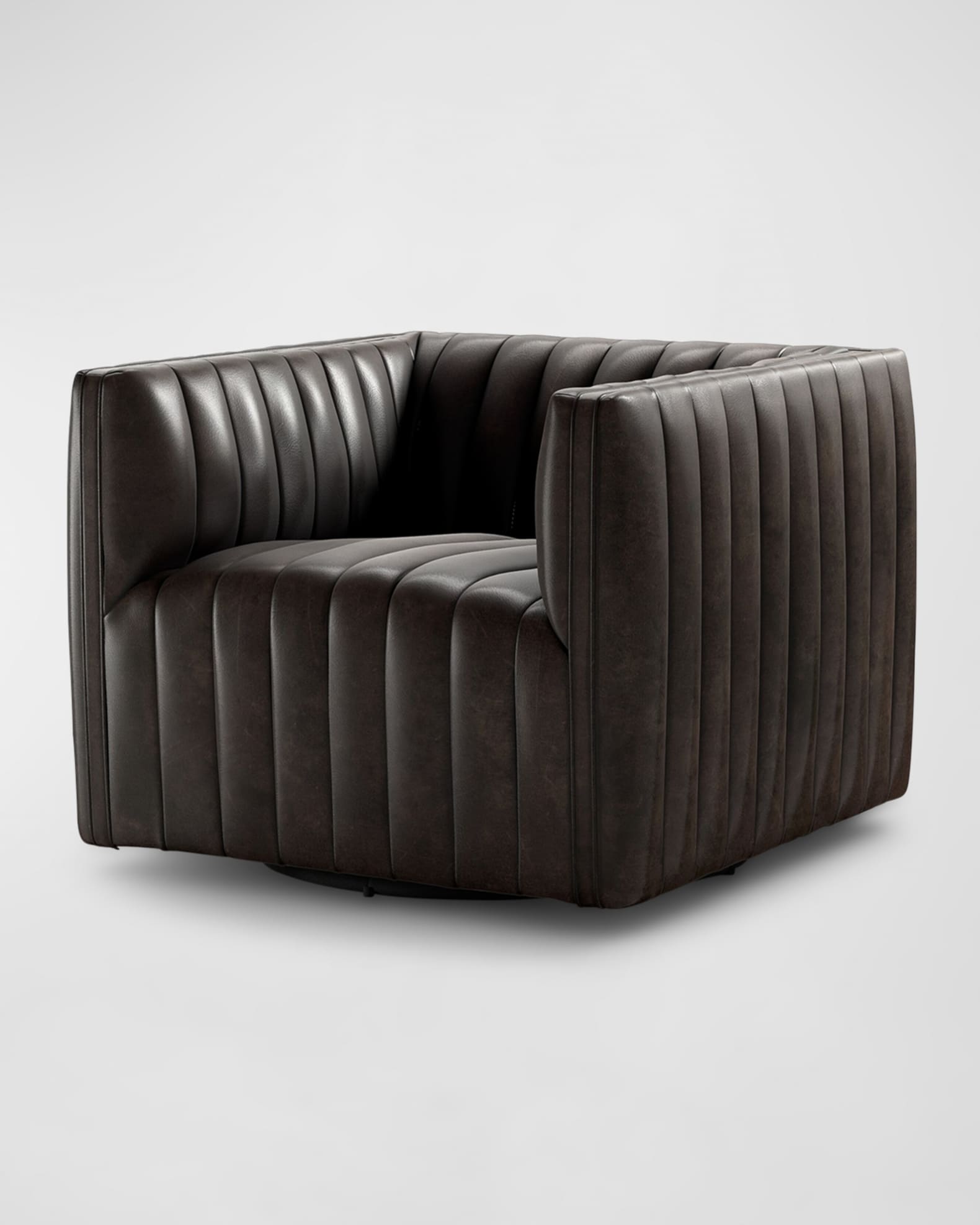 Augustine Leather Swivel Chair 0