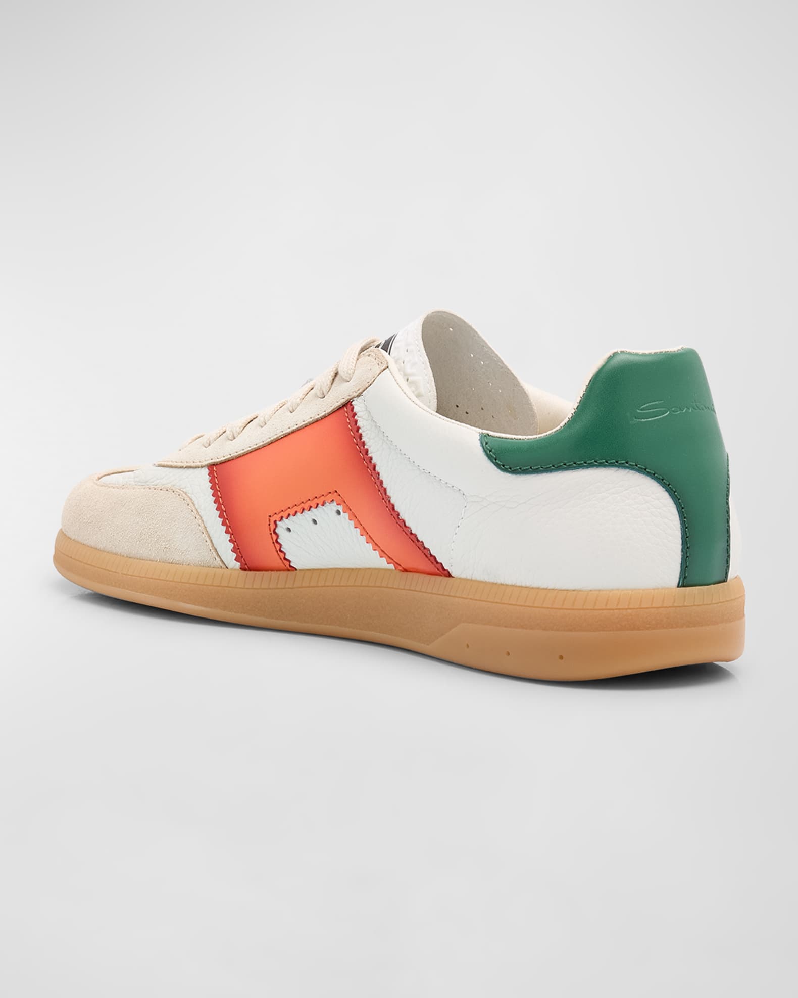 Santoni Men's DBS Suede & Leather Low-Top Sneakers | Neiman