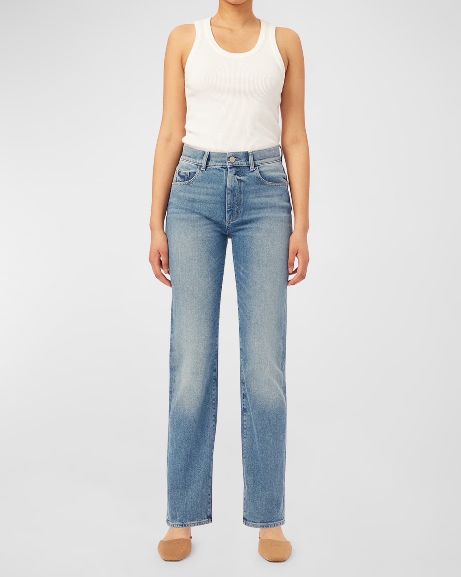 DL1961 Premium Denim Patti Straight High Rise Vintage Ankle Jeans