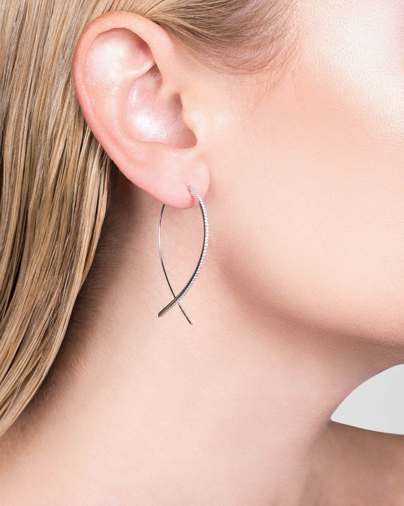 LANA Flawless Diamond Upside Down Hoop Earrings Neiman Marcus