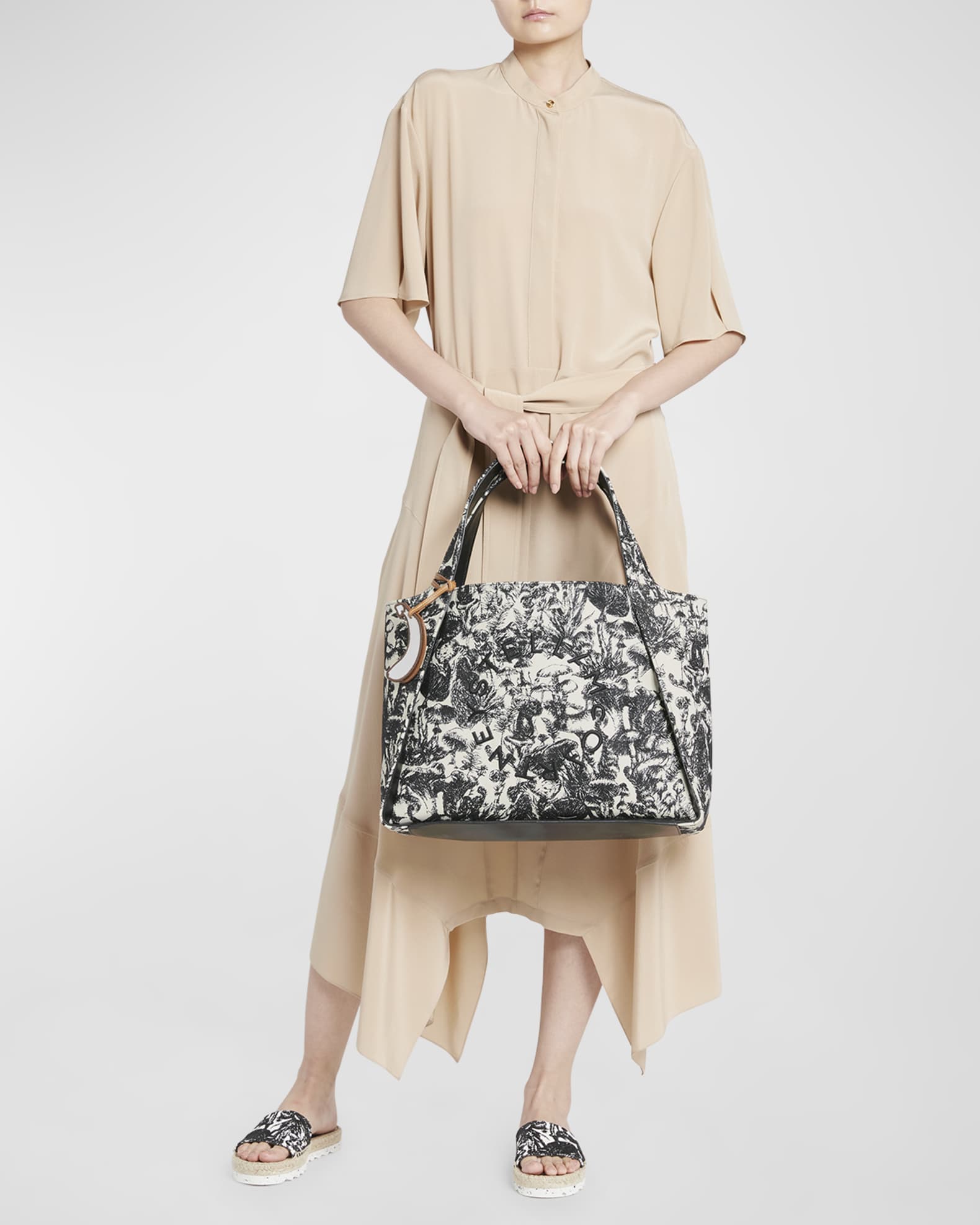 Stella McCartney Logo Canvas Printed Tote Bag Neiman Marcus