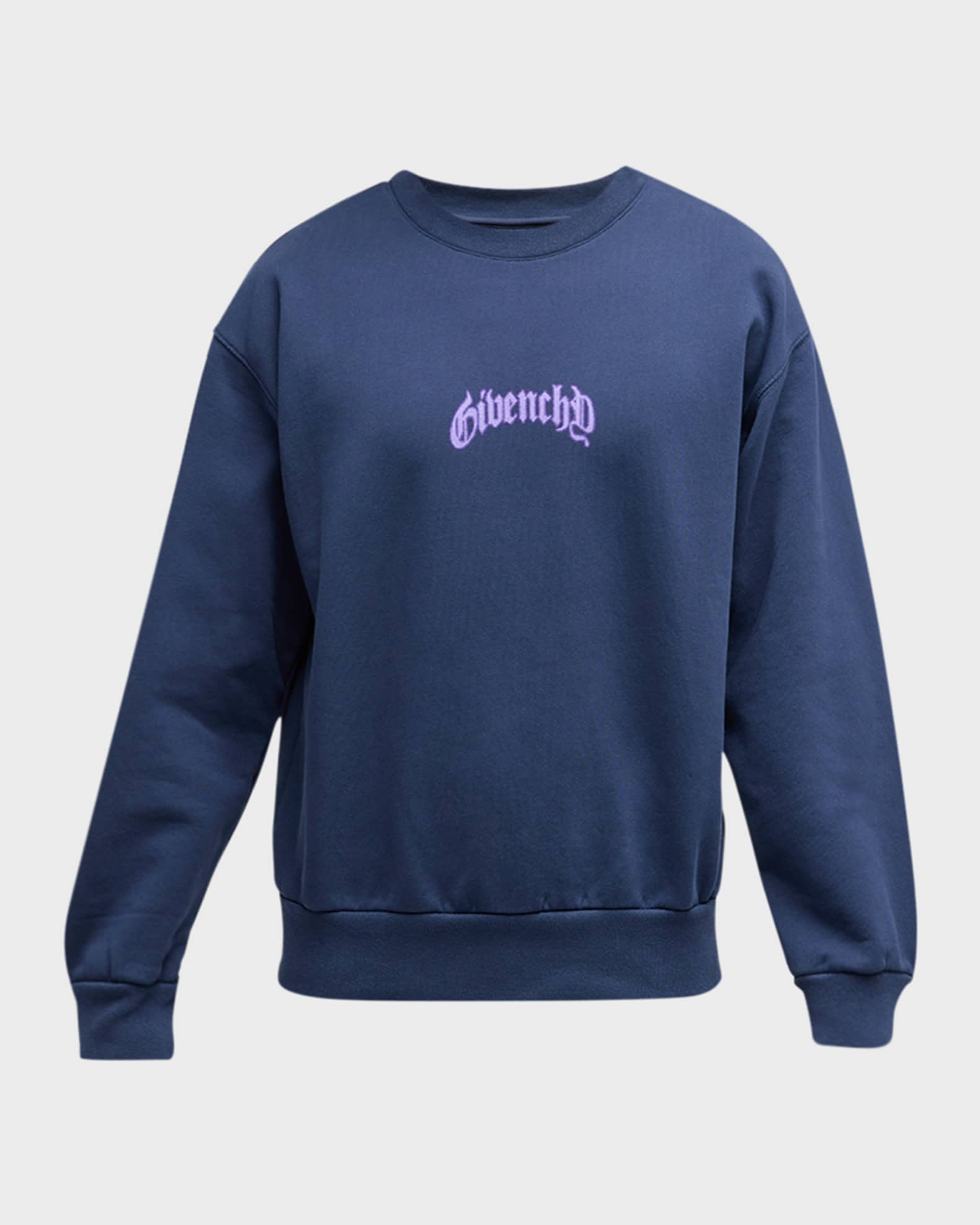 Givenchy Men's Boxy Lightning Bolt Logo Sweatshirt | Neiman Marcus