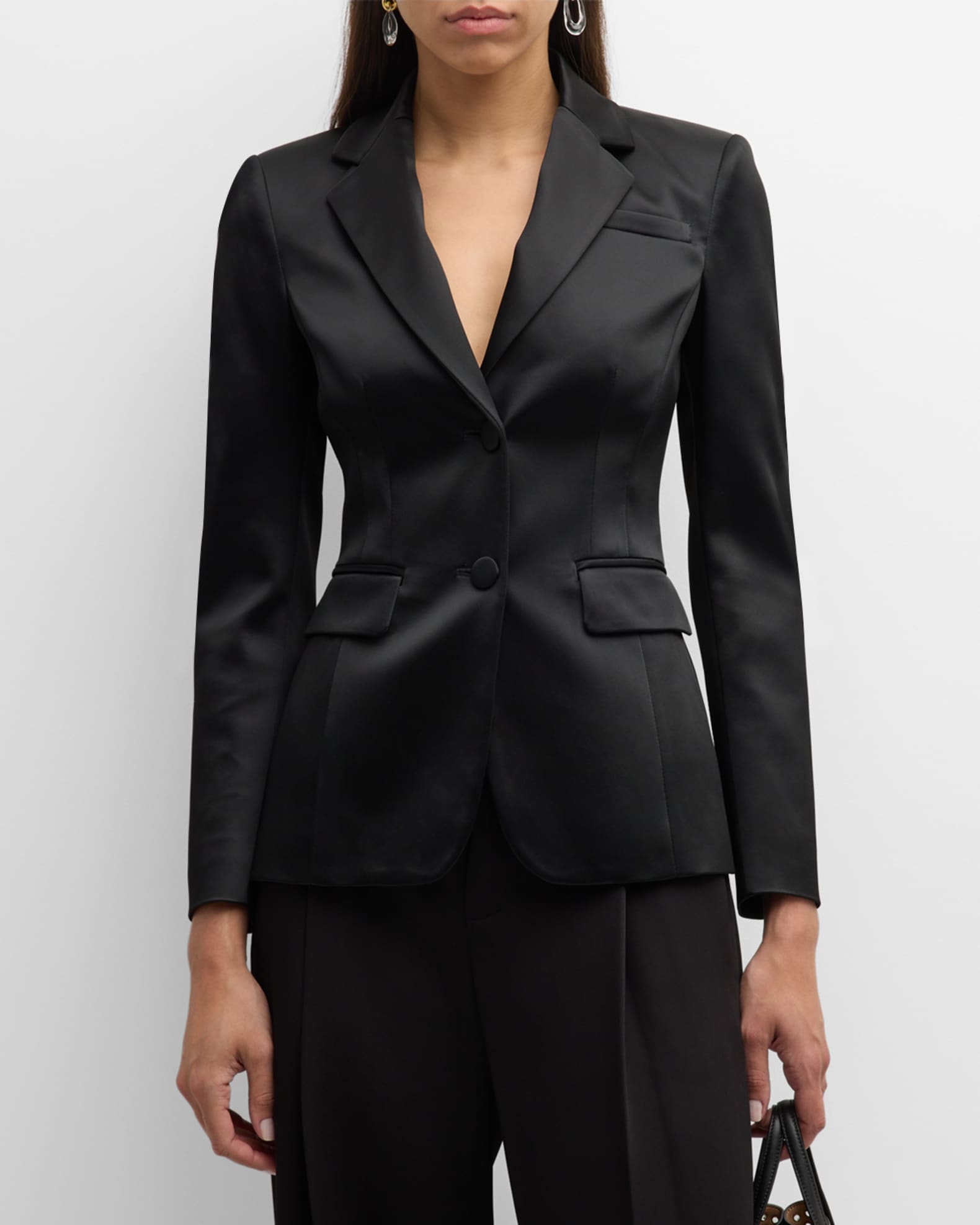 Satin blazer jacket hotsell