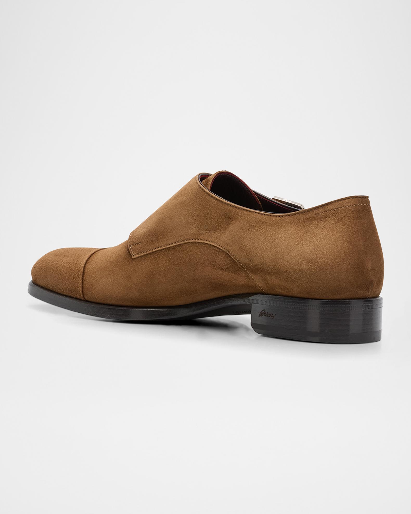 Men’s Millburn Double Monk Strap Dress Shoes 11 M Brown Suede and Leather Italy Pastori  main image 3