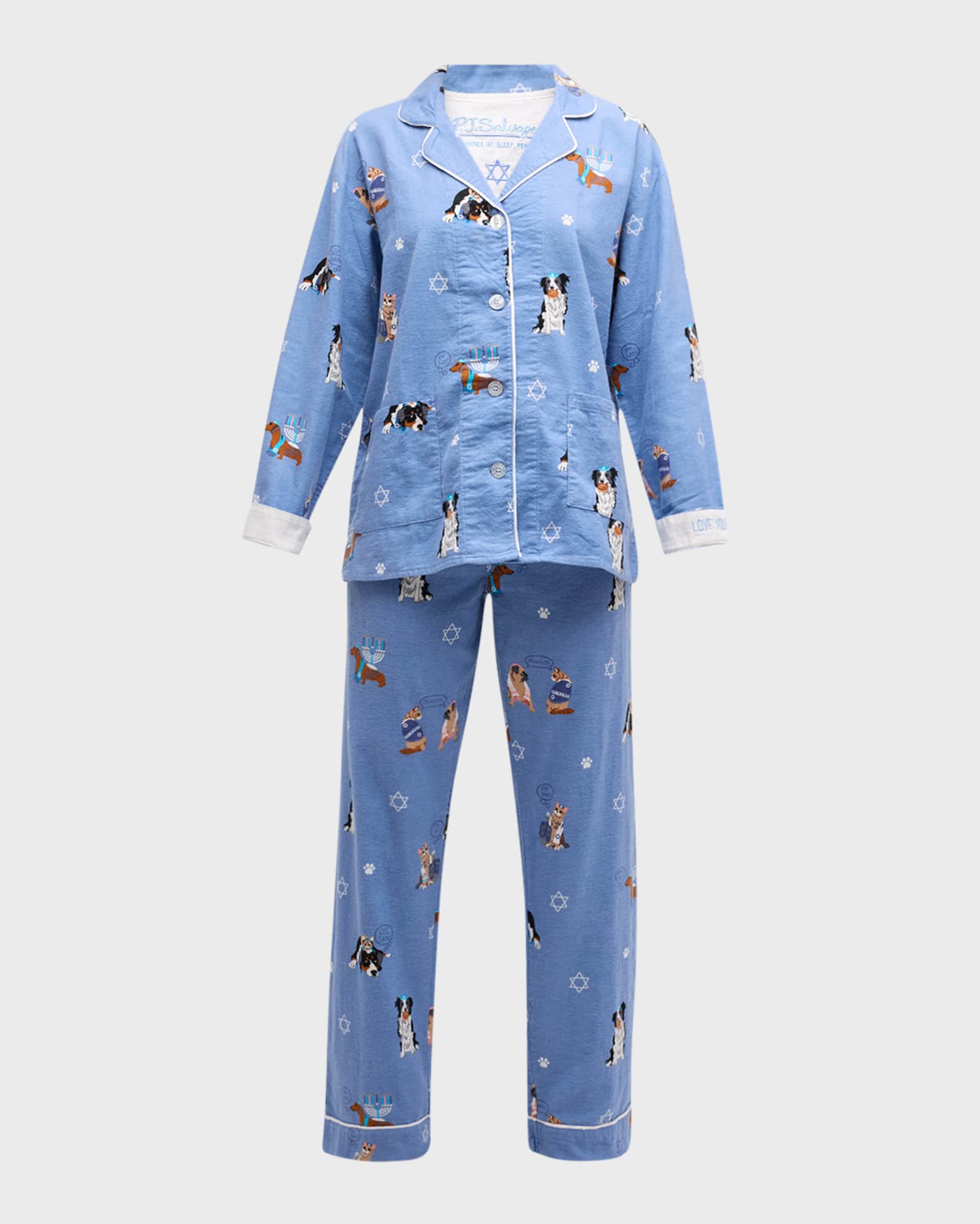 PJ Salvage Printed Cotton Flannel Pajama Set
