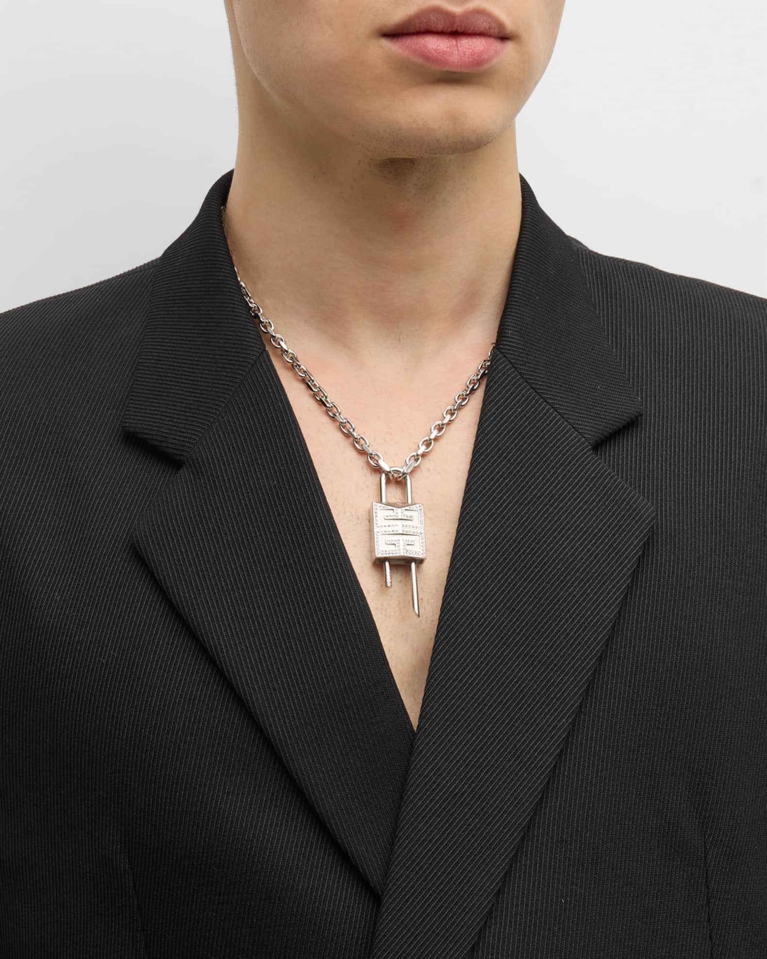 Givenchy Men s 4G Crystal Lock Pendant Necklace Neiman Marcus