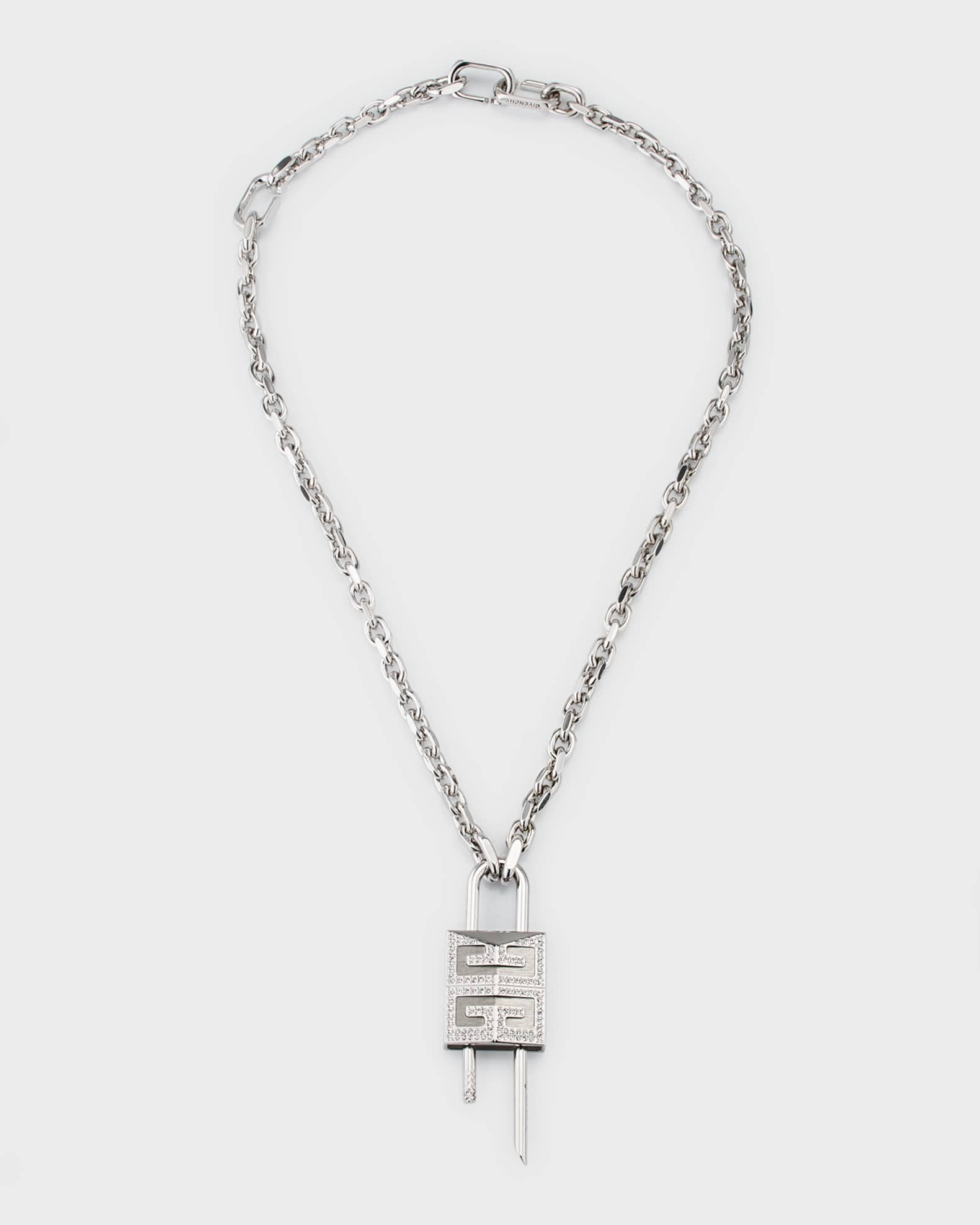 Givenchy Men's 4G Crystal Lock Pendant Necklace | Neiman Marcus