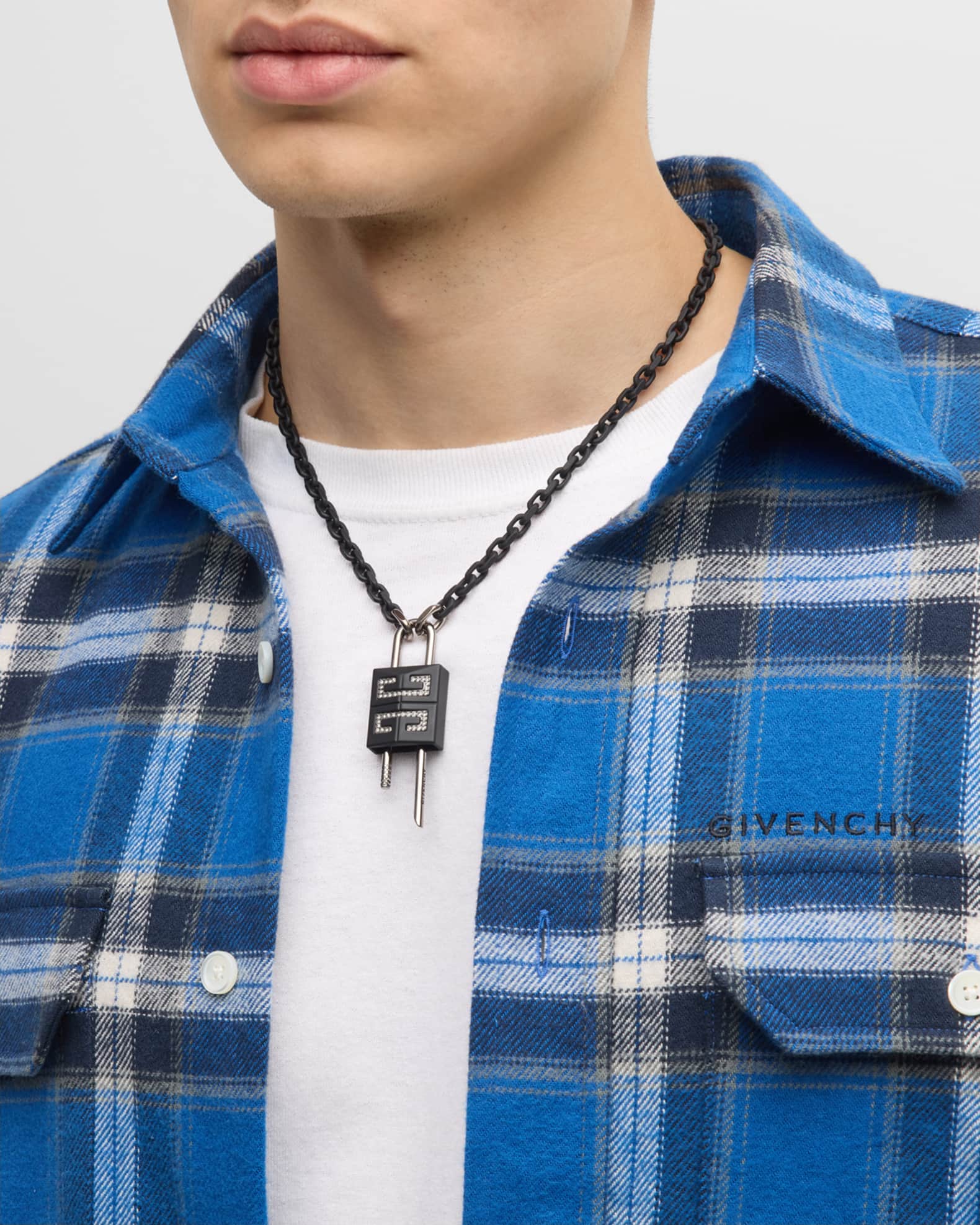 Givenchy Men s Small 4G Crystal Lock Pendant Necklace Neiman Marcus