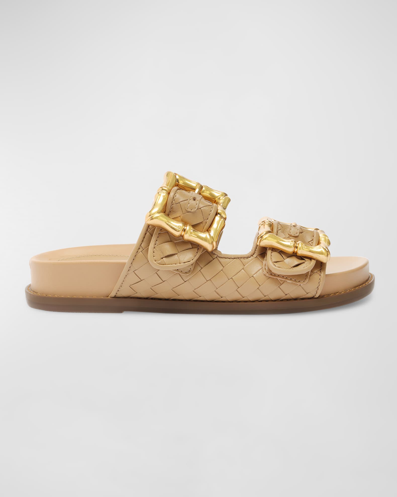 Schutz Enola Dual-Buckle Easy Slide Sandals | Neiman Marcus