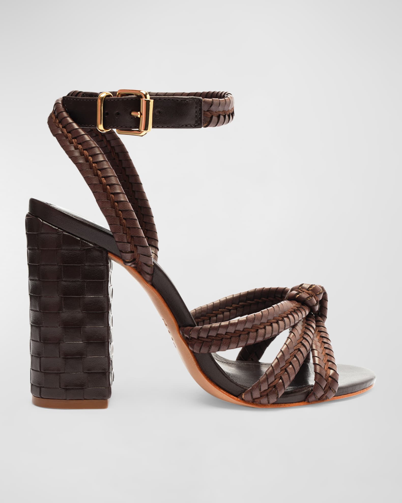 Schutz Kareena Woven 5 US Dark Chocolate