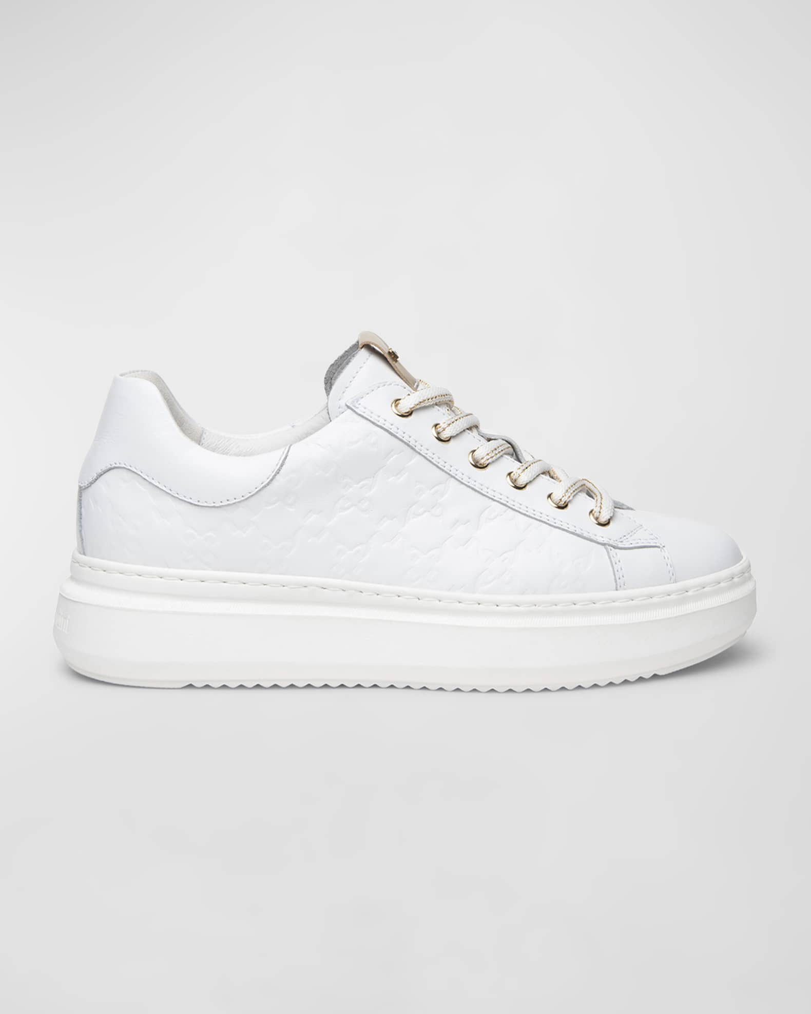 NeroGiardini Clean Embossed Logo LowTop Sneakers Neiman Marcus