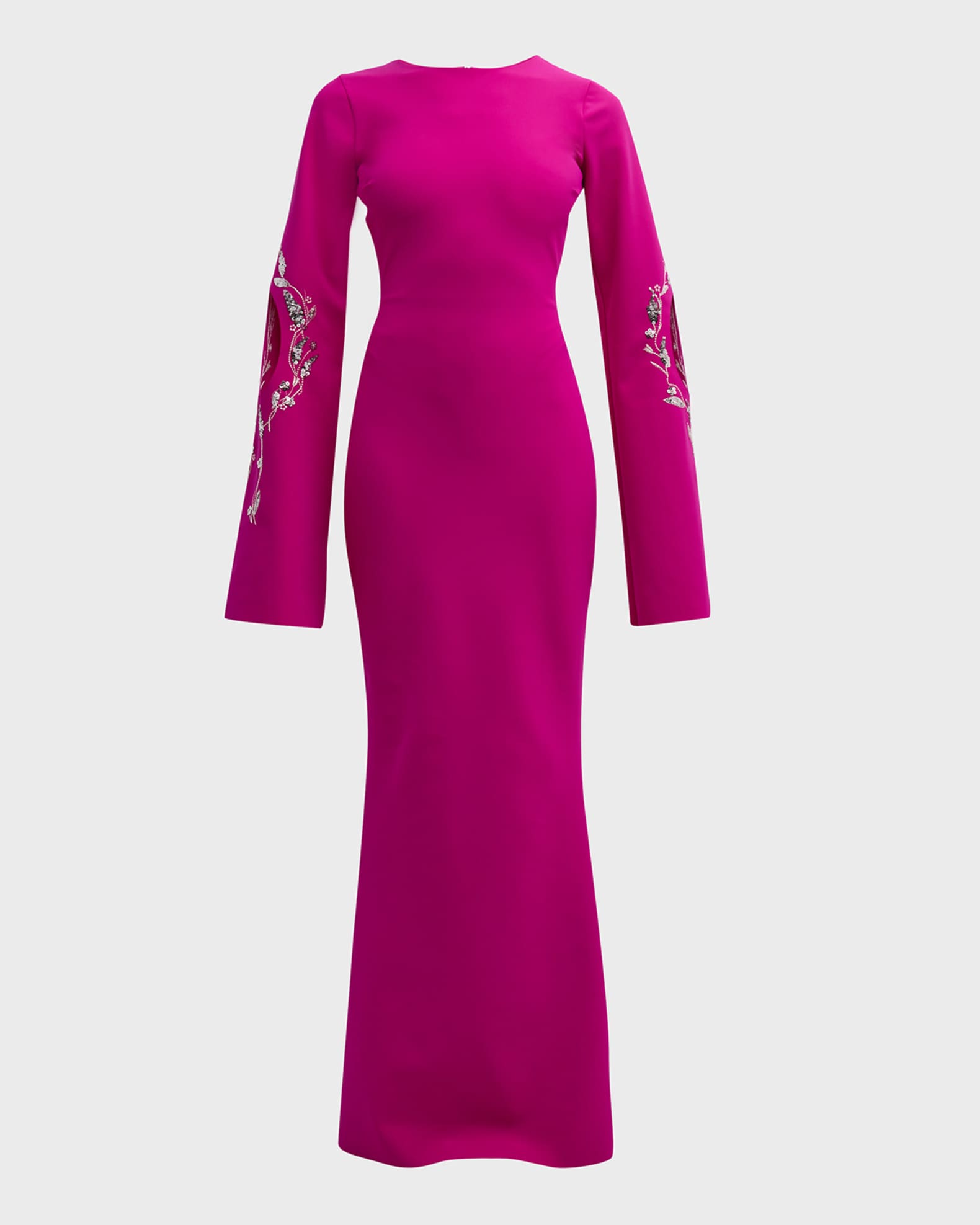 Chiara Boni La Petite Robe Cutout Floral Sequin Column Gown | Neiman Marcus