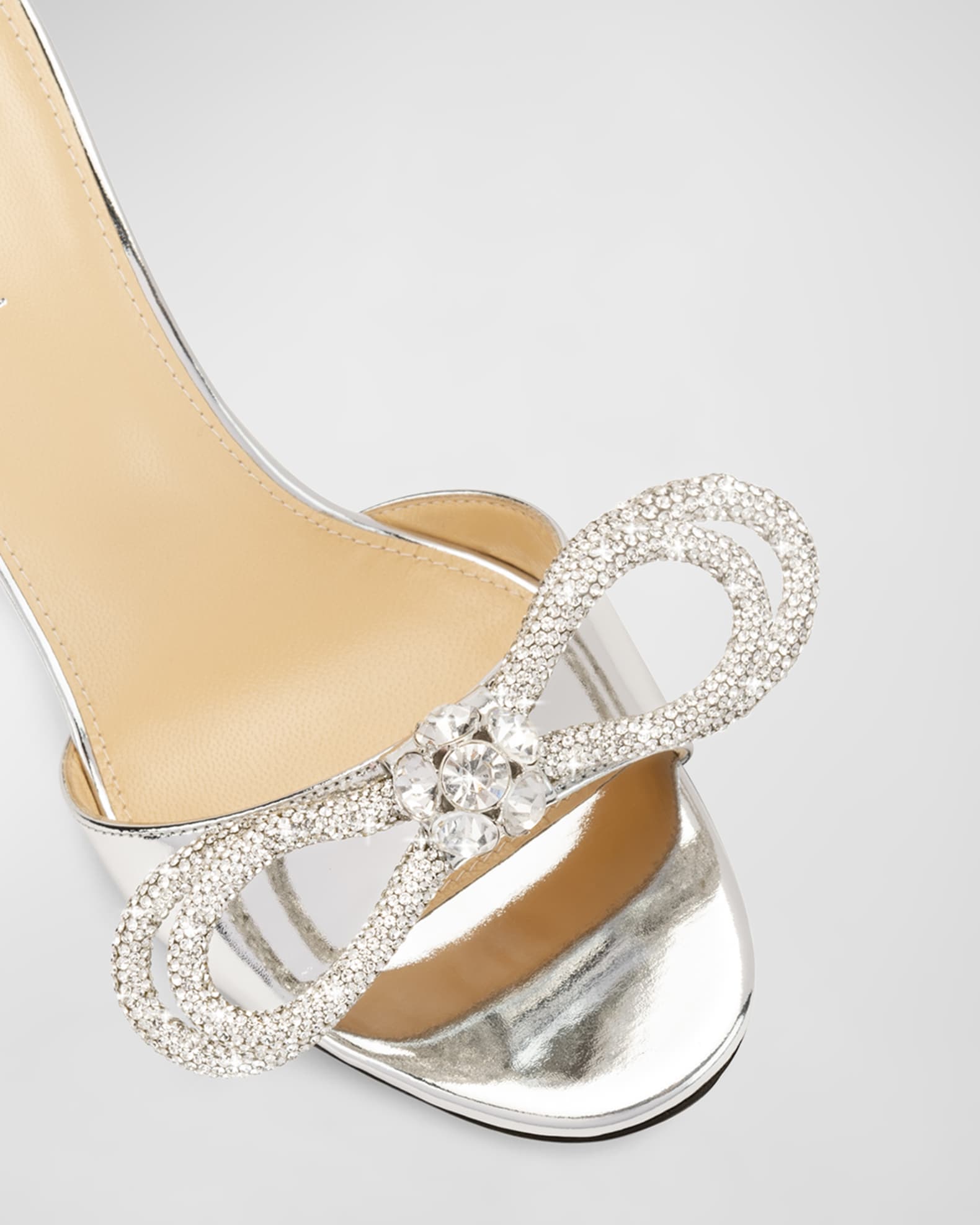 ALFIE LEATHER HIGH MULES IN SILVER PATENT CALFSKIN WITH WOVEN DESIGN