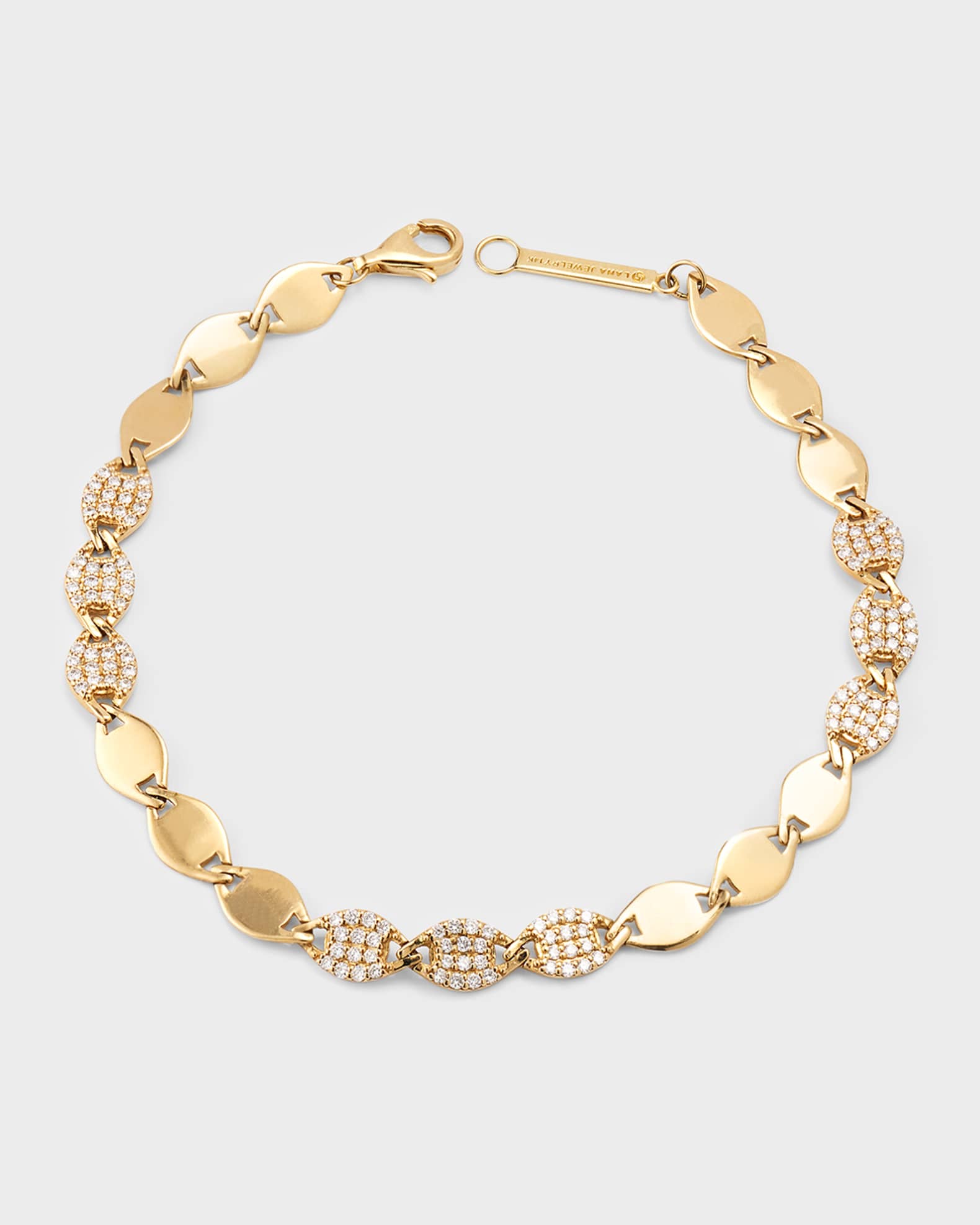 LANA 14k Gold Alternating Diamond Link Bracelet | Neiman Marcus
