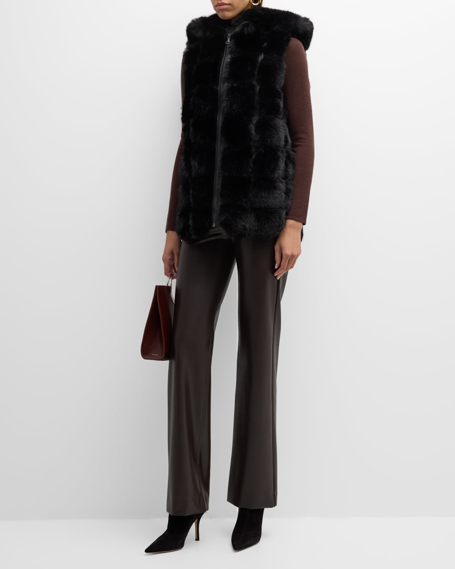 Aubelene Hooded Faux Fur Vest