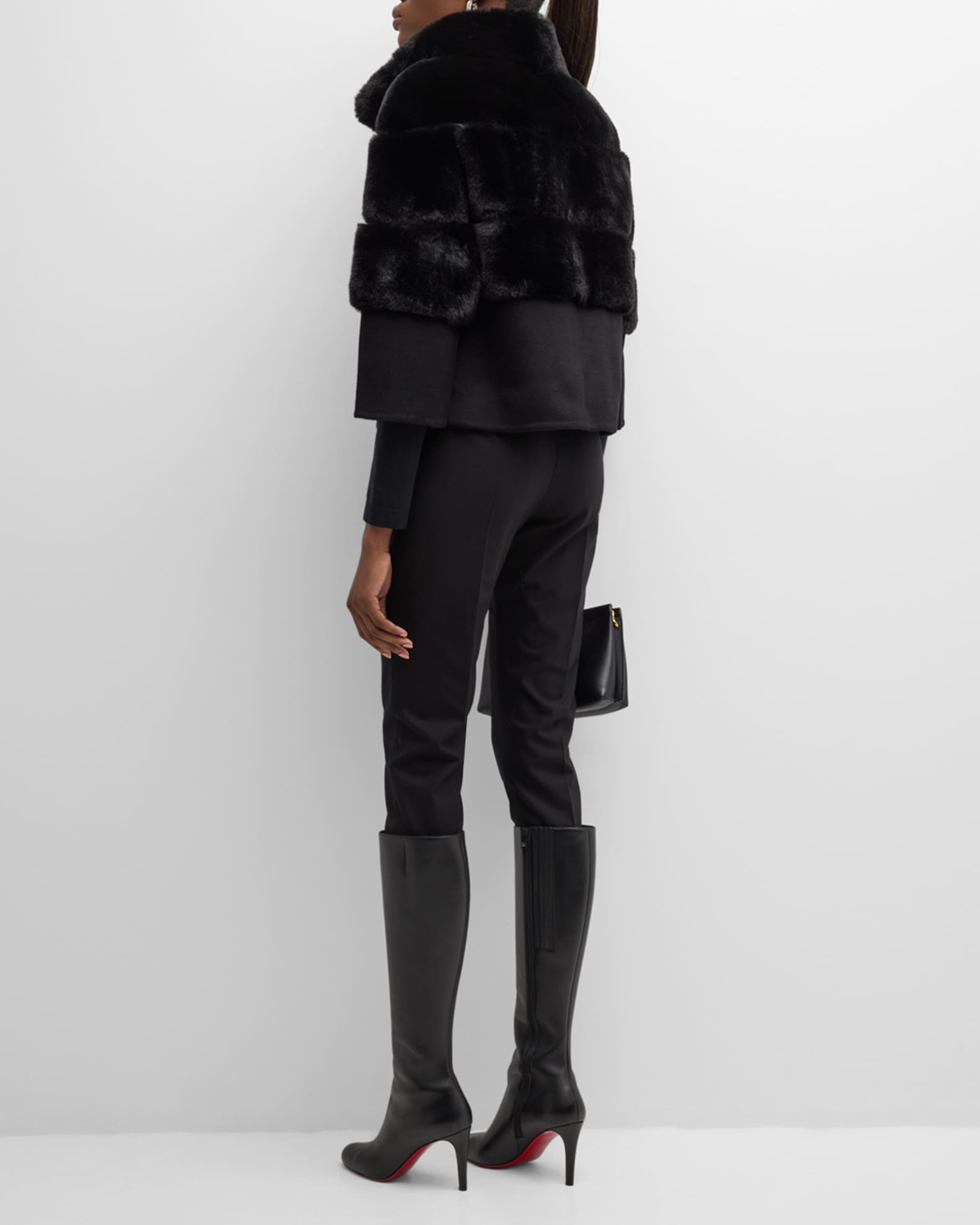 Kelli Kouri Sheard Faux Fur & Cashmere Jacket | Neiman Marcus