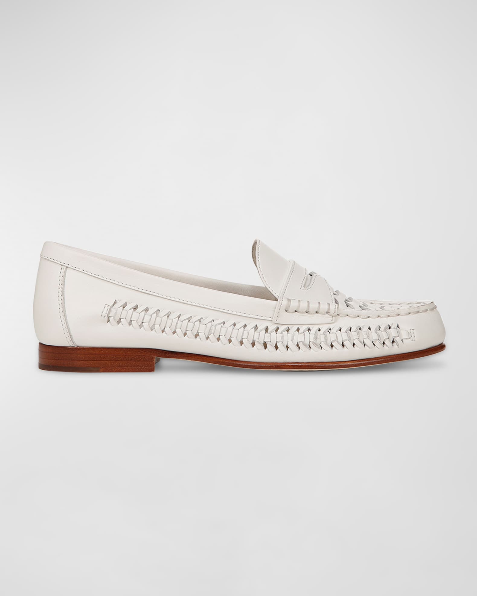 Veronica Beard Woven Leather Penny Loafers