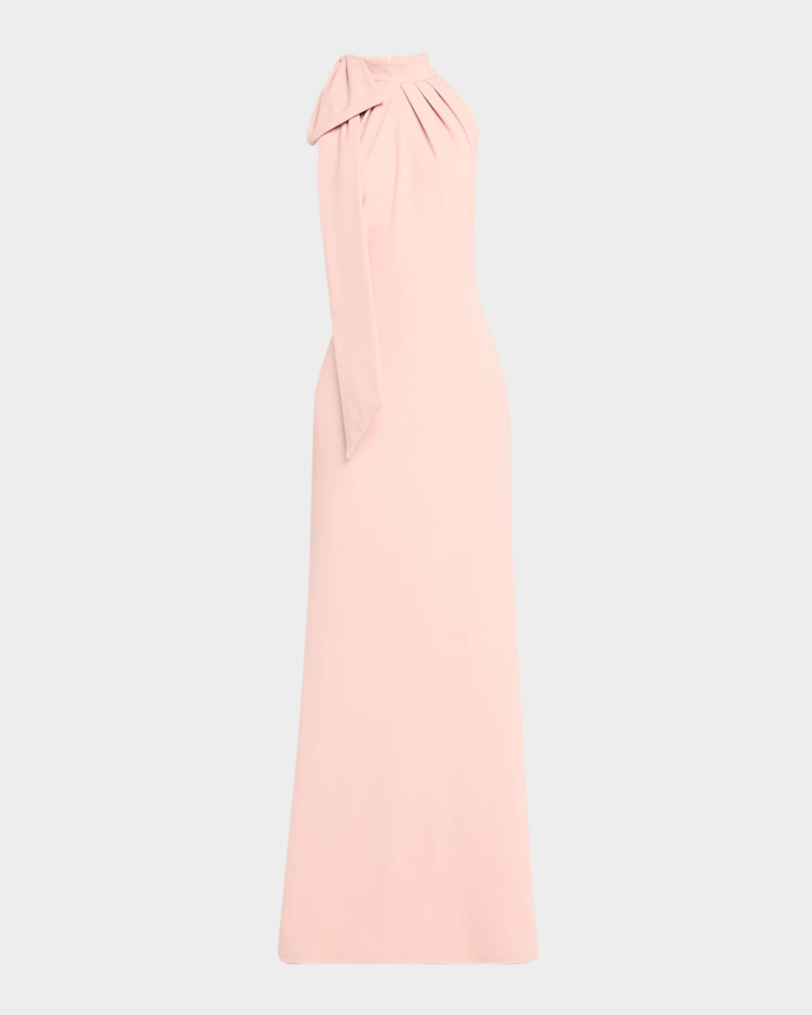 ＊TadashiShoji Sleeveless Mock-Neck Bow Crepe Gown Tadashi Shoji Sleeveless Mock-Neck Bow Crepe Gown | Neiman