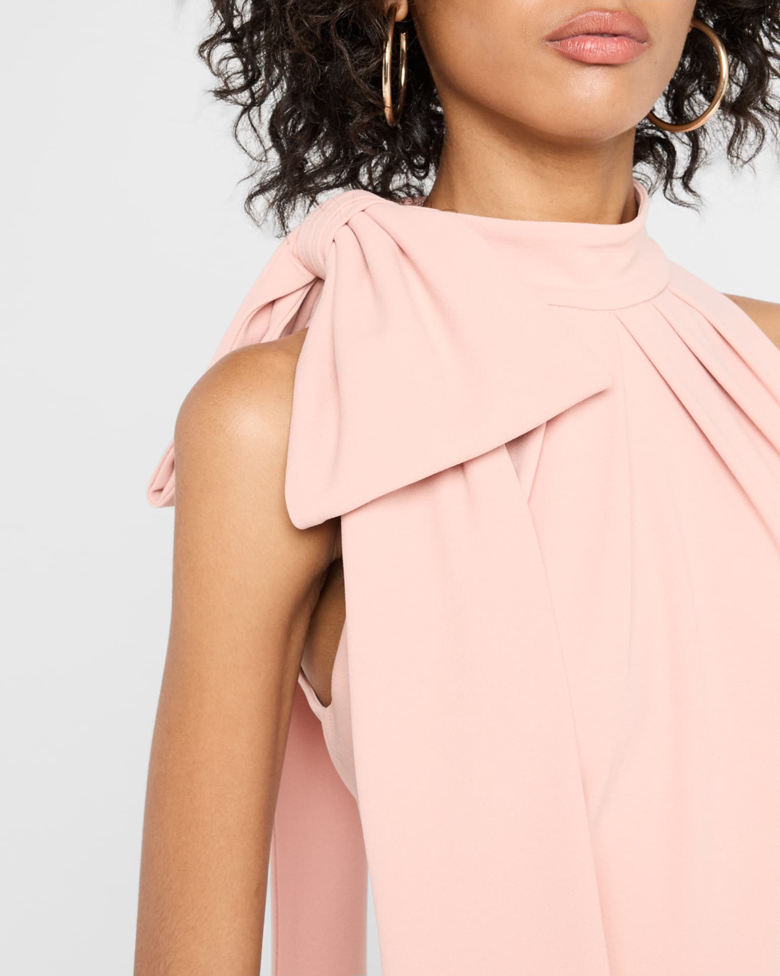 ＊TadashiShoji Sleeveless Mock-Neck Bow Crepe Gown Tadashi Shoji Sleeveless Mock-Neck Bow Crepe Gown | Neiman