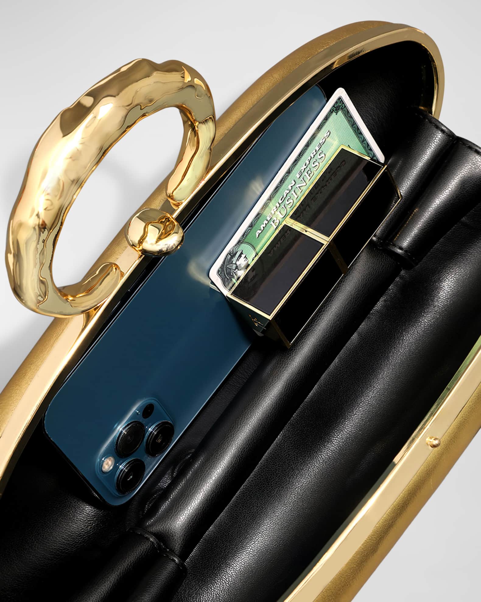 Molten Gold Bullet Minaudiere - Gold