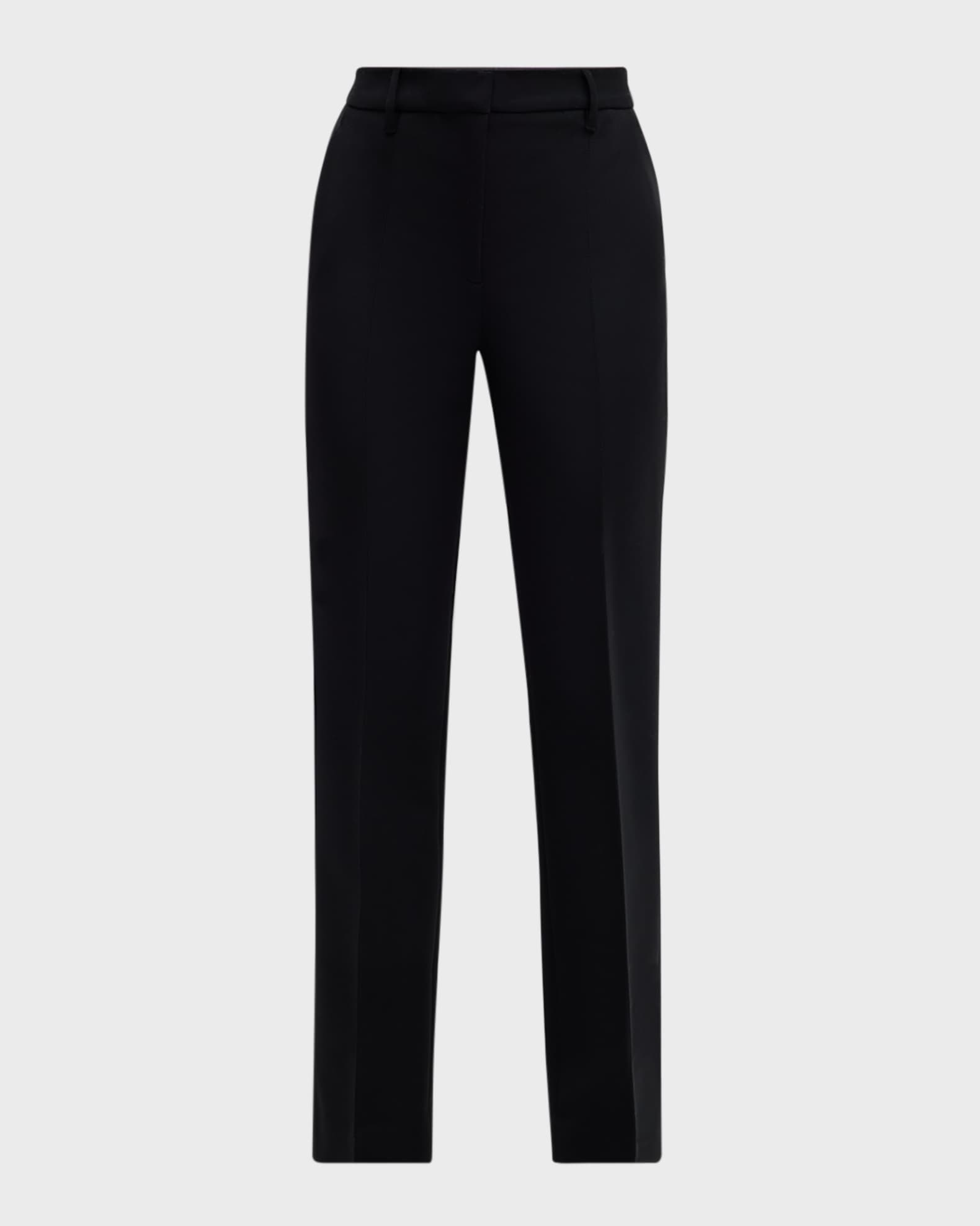 Francisco Mid-Rise Straight-Leg Crepe Pants 0