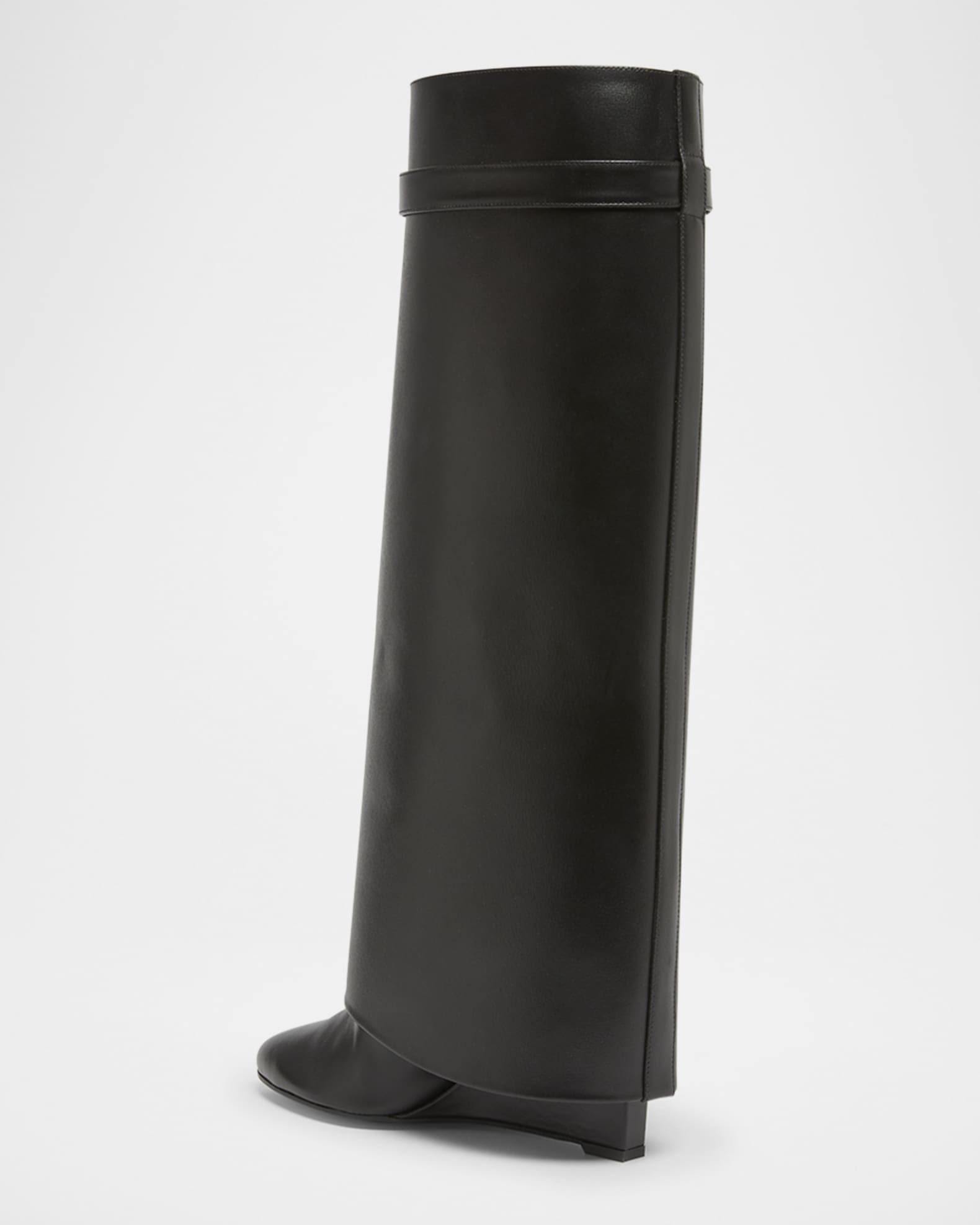 Givenchy Shark Lock Wide Leather Boots | Neiman Marcus