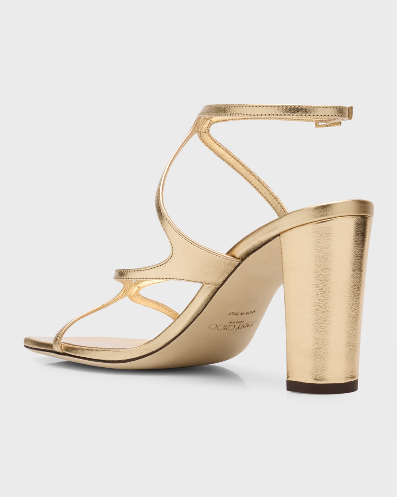 サンダル・ミュール jimmy choo AZIE' SANDALS Azie 85 | Gold Metallic Nappa Leather Sandals | JIMMY CHOO
