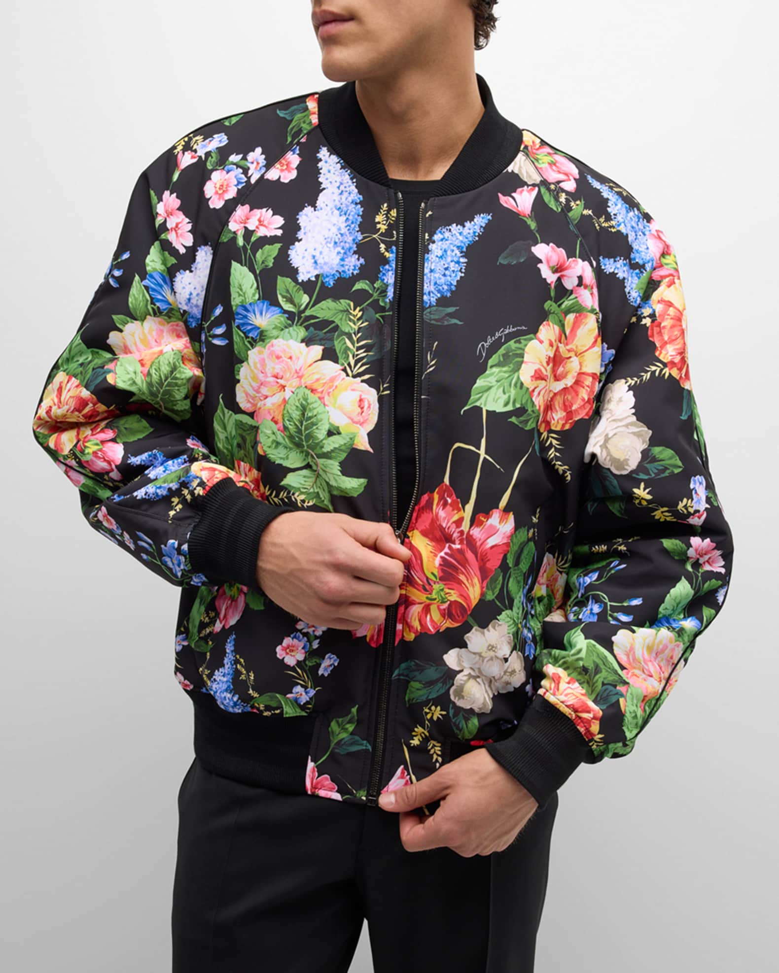 Floral print bomber jacket mens clearance