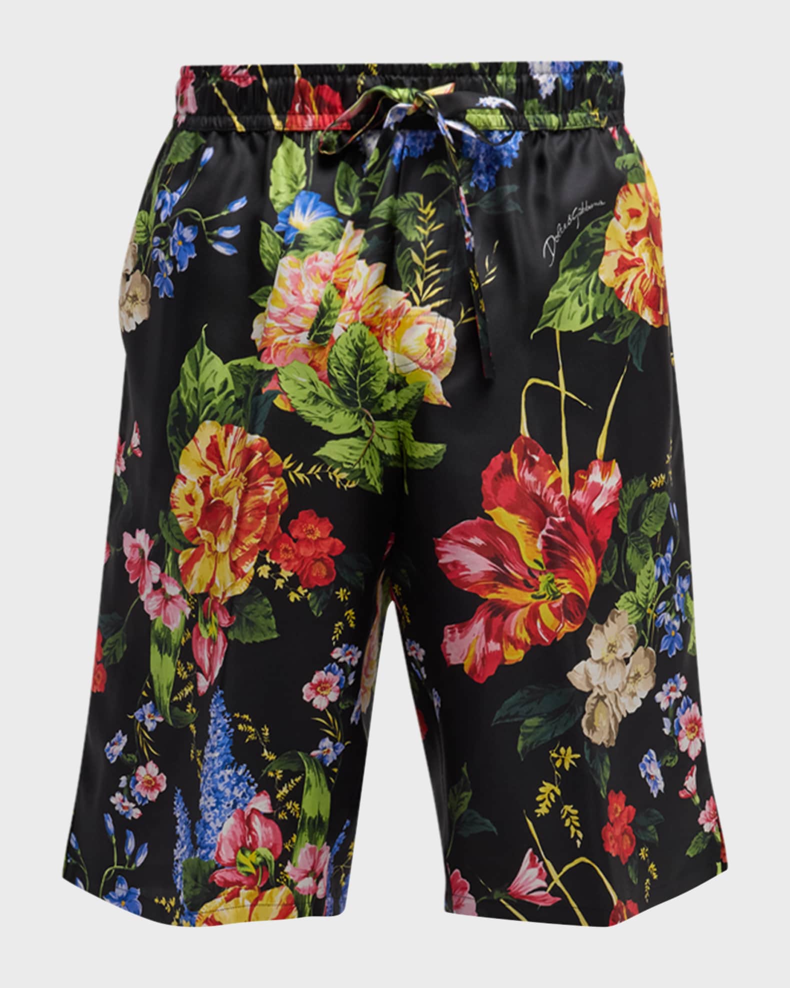 Dolce amp; Gabbana number-print silk track shorts - Neutrals