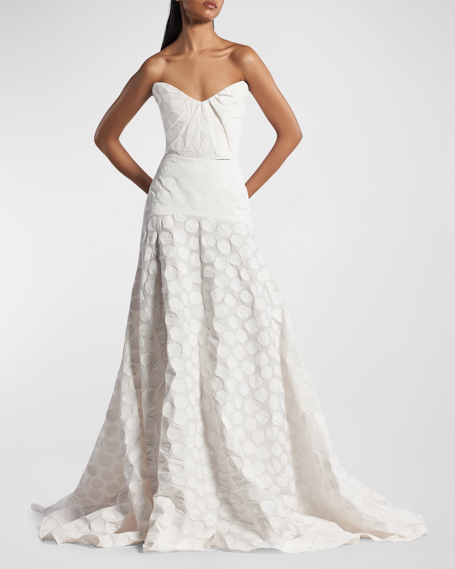 Maticevski Powdery Polka-Dot Ball Skirt