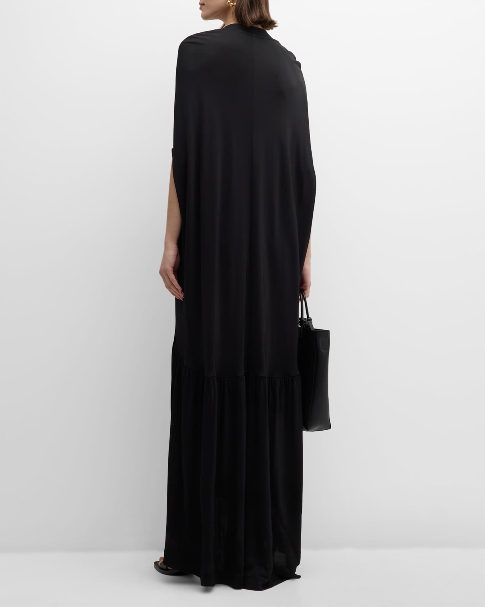 BITE Studios Plunging Short-Sleeve Maxi Poncho Dress | Neiman Marcus