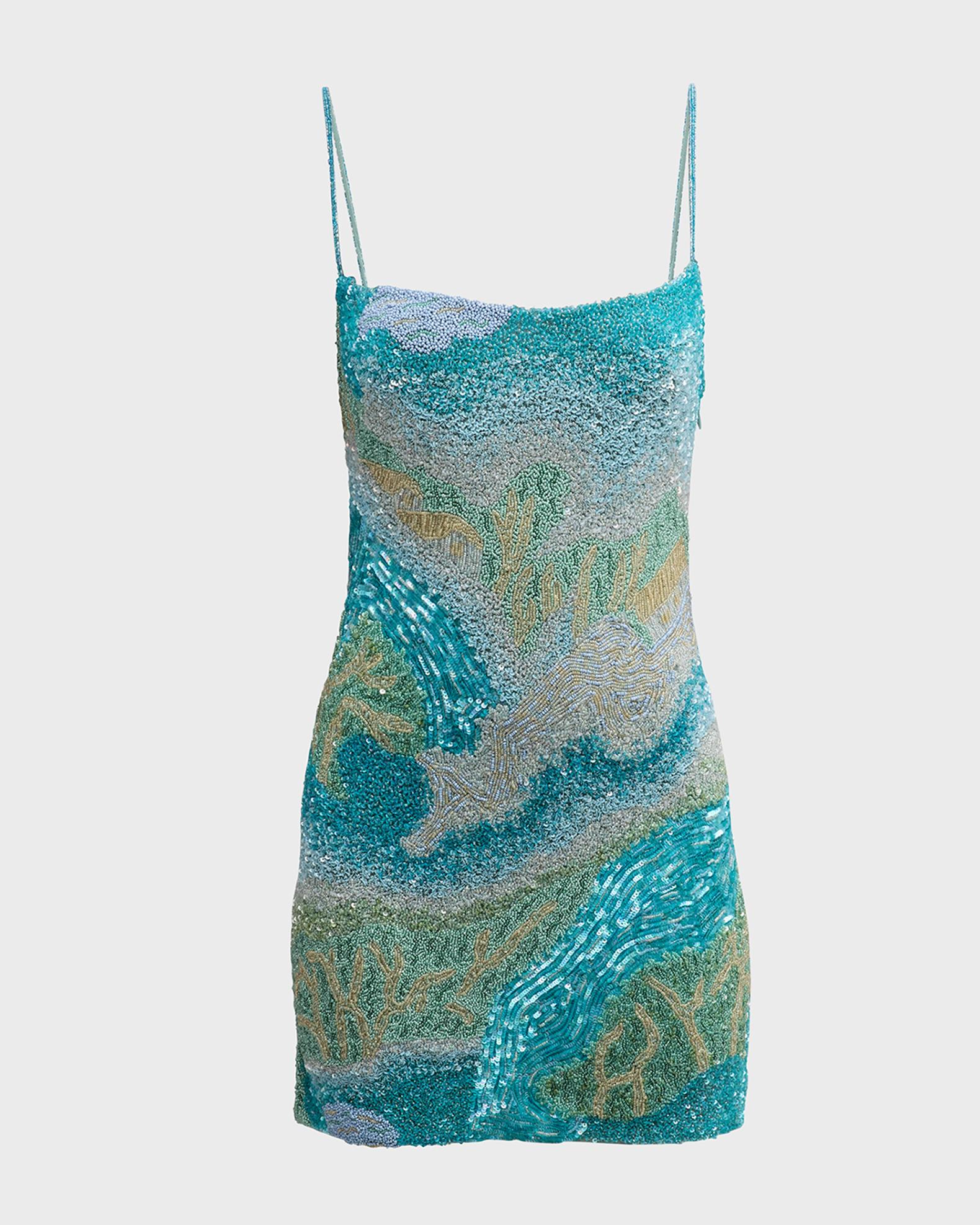 Gaia Draped Sequin Mini Dress