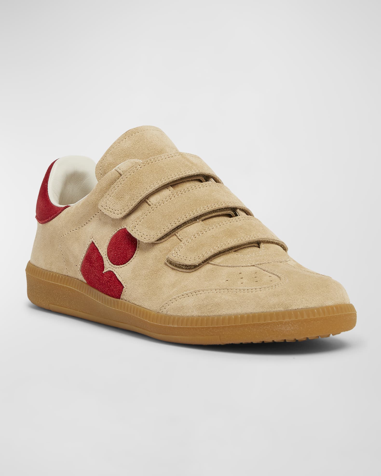 Beth Mixed Leather Triple-Grip Sneakers 1