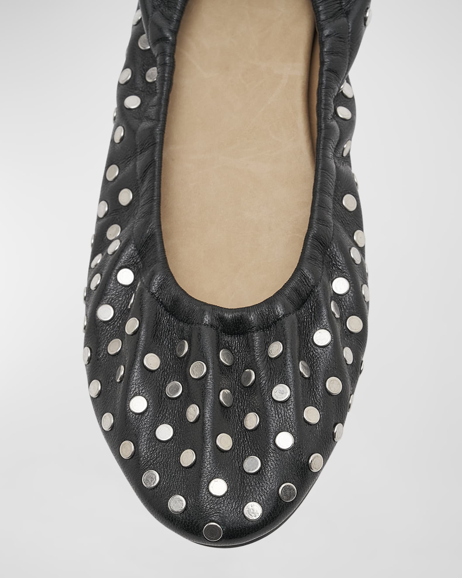 ISABEL MARANT studded leather ballerina shoes - Black