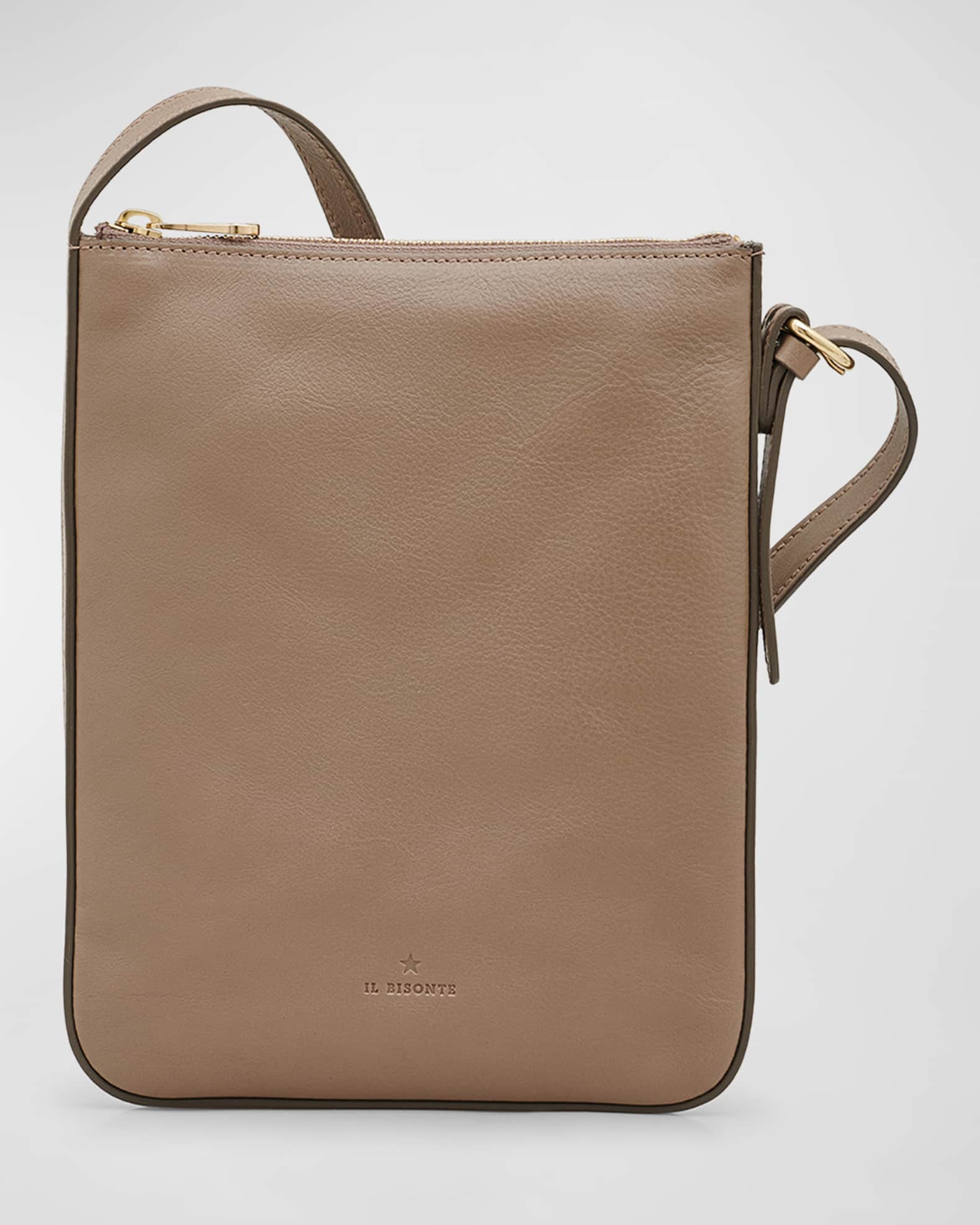 Il Bisonte Flat Vachetta Leather Crossbody Bag | Neiman Marcus