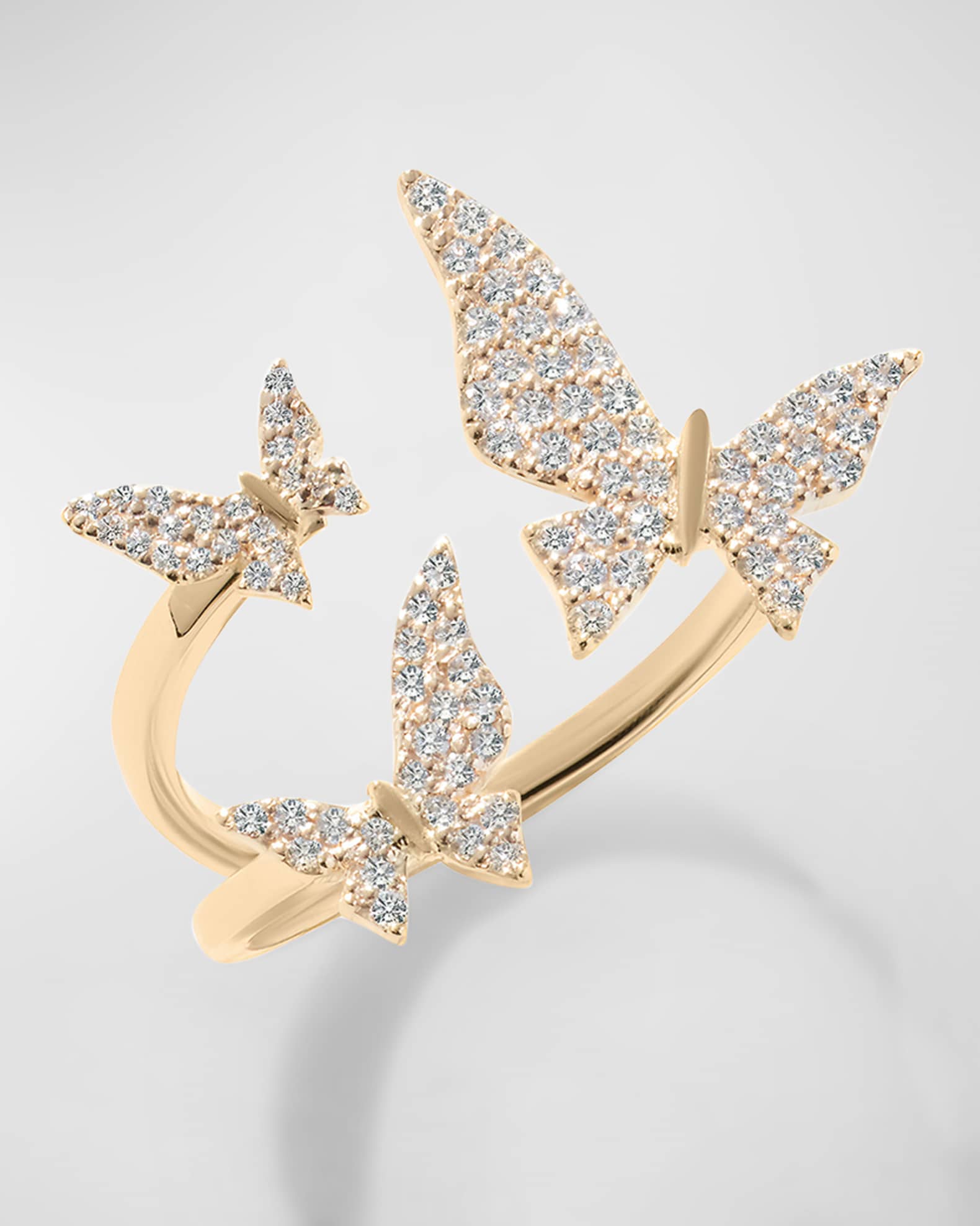 Flawless Diamond Butterfly Ring 0