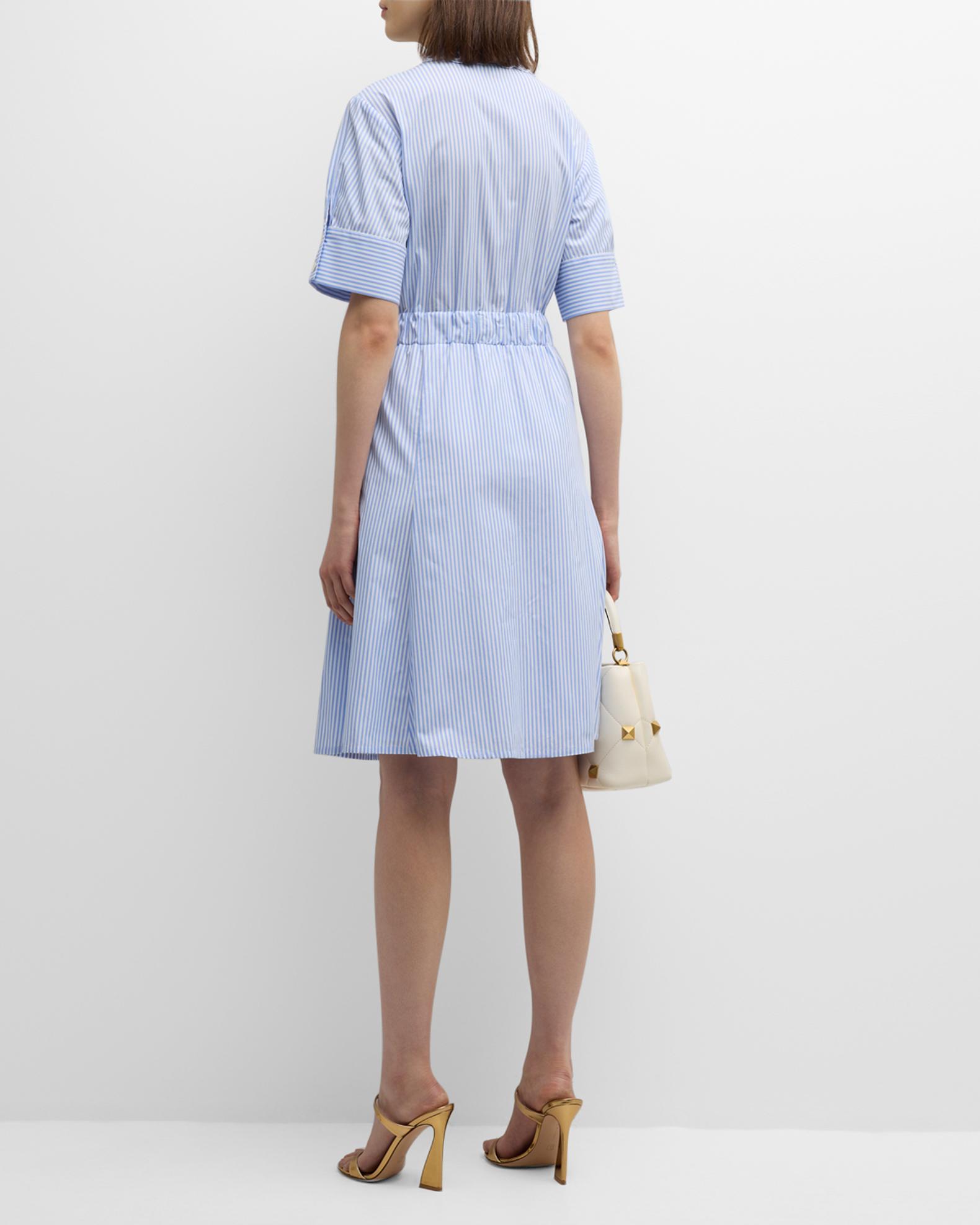 Robe Chemisier Eliza J Blanche Ceinturée - Taille 8 (US) - Mélange Coton - Neuf Sans étiquettes - Modèle à œillets