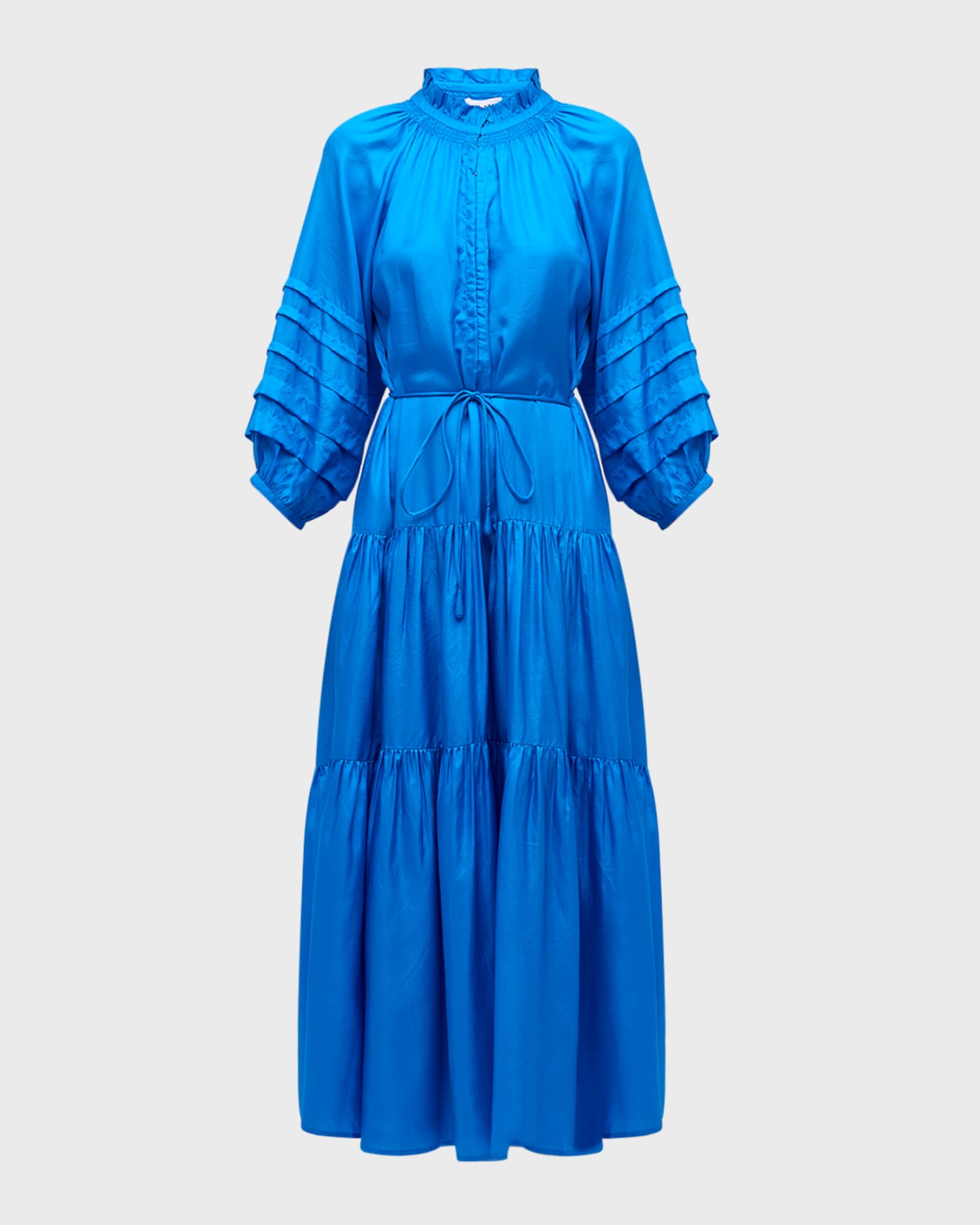 Apiece Apart Trinidad Tiered Blouson-Sleeve Maxi Dress | Neiman Marcus