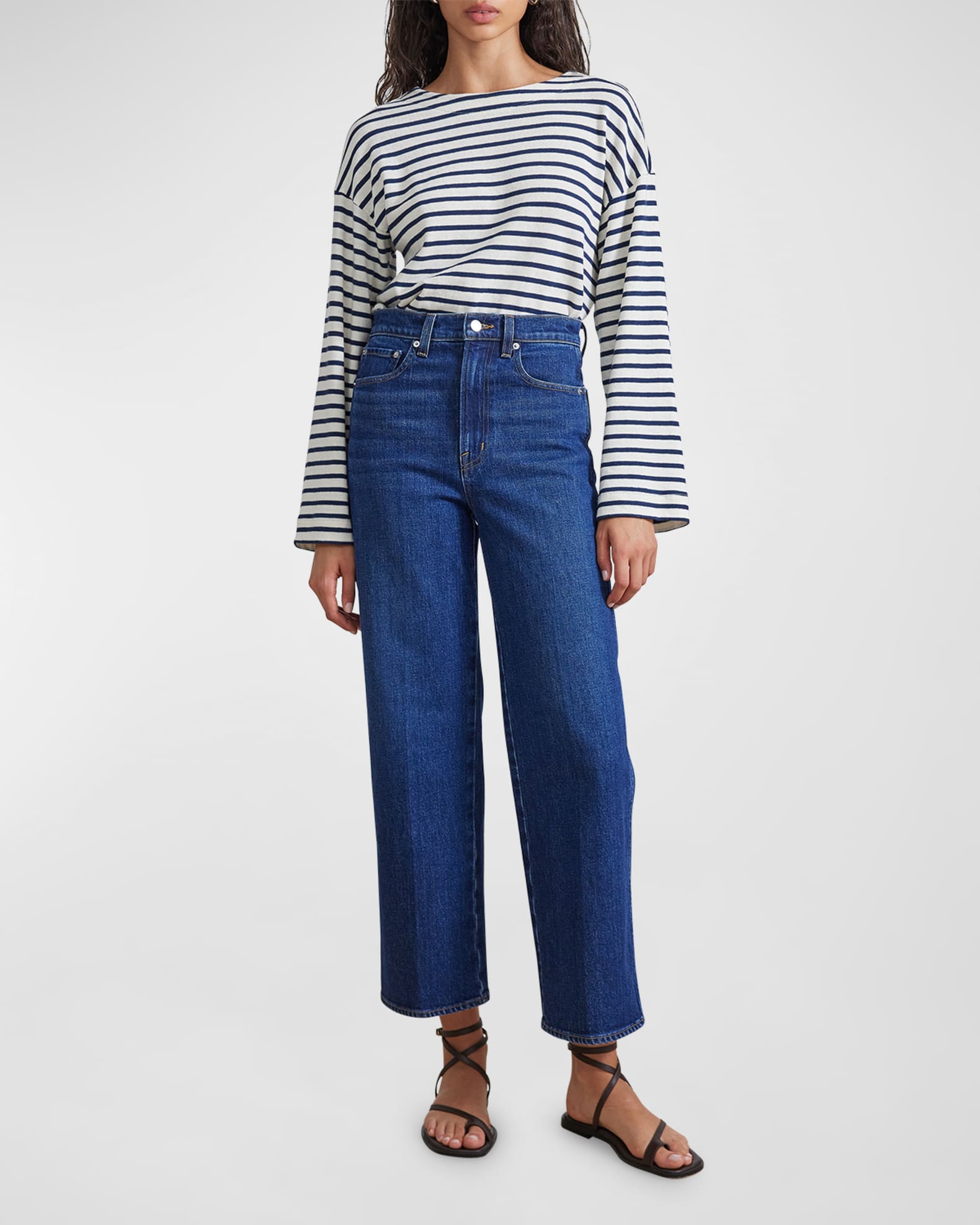 Merida Cropped Straight-Leg Denim Jeans 1