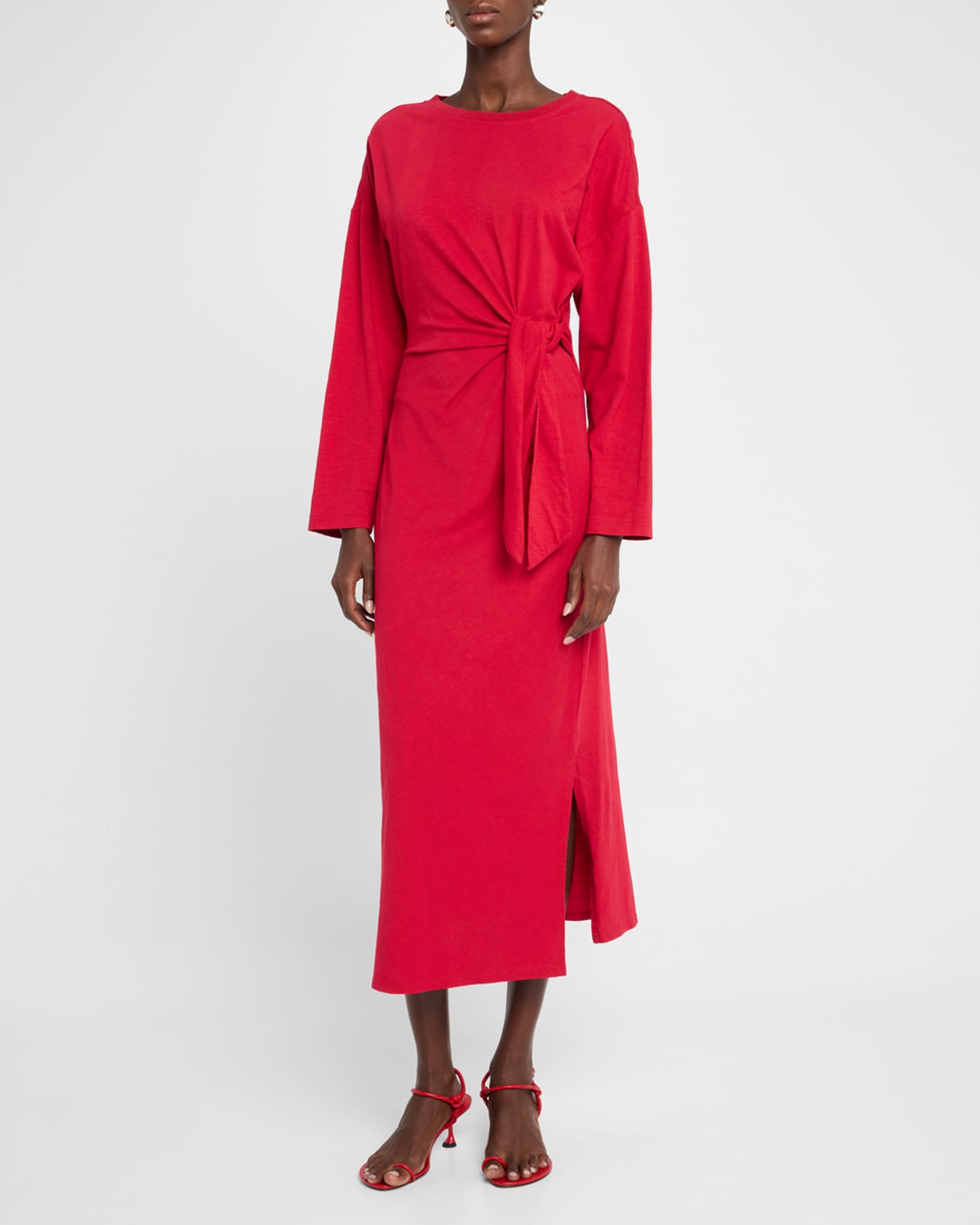 Vanina Tie-Waist Organic Cotton Midi Dress 1