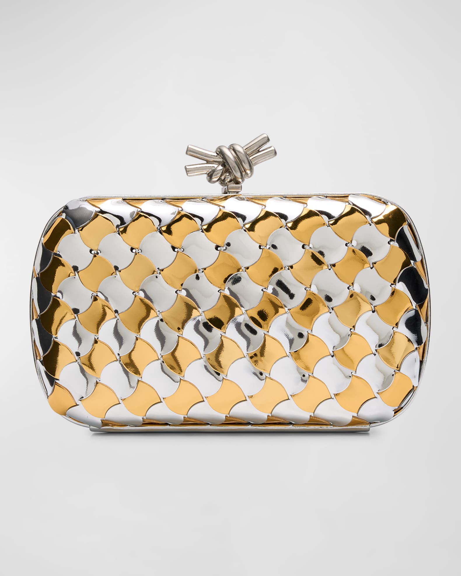 Knot Wavy Metallic Clutch Bag