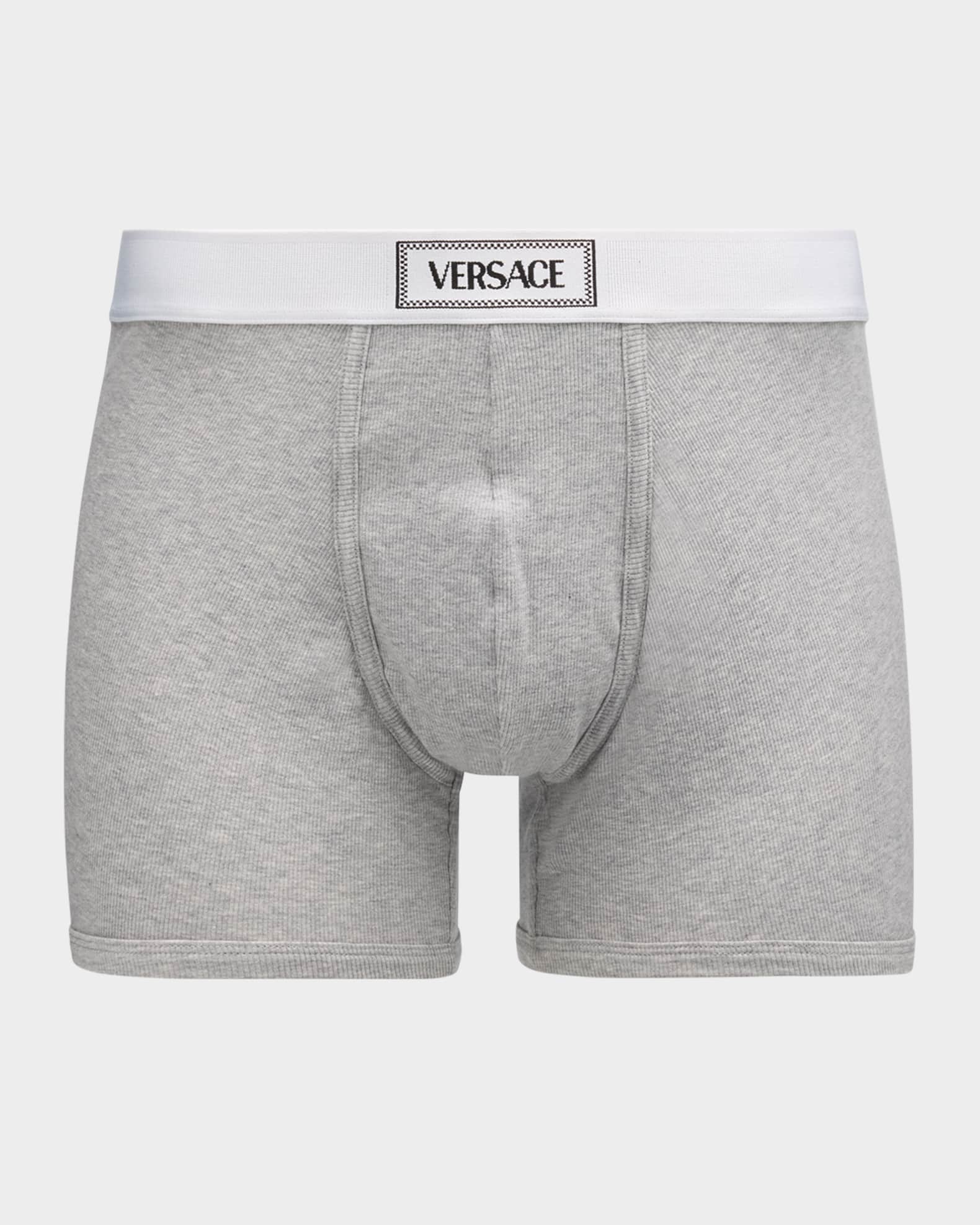 Men's Ribbed Cotton Logo Boxer Briefs 0