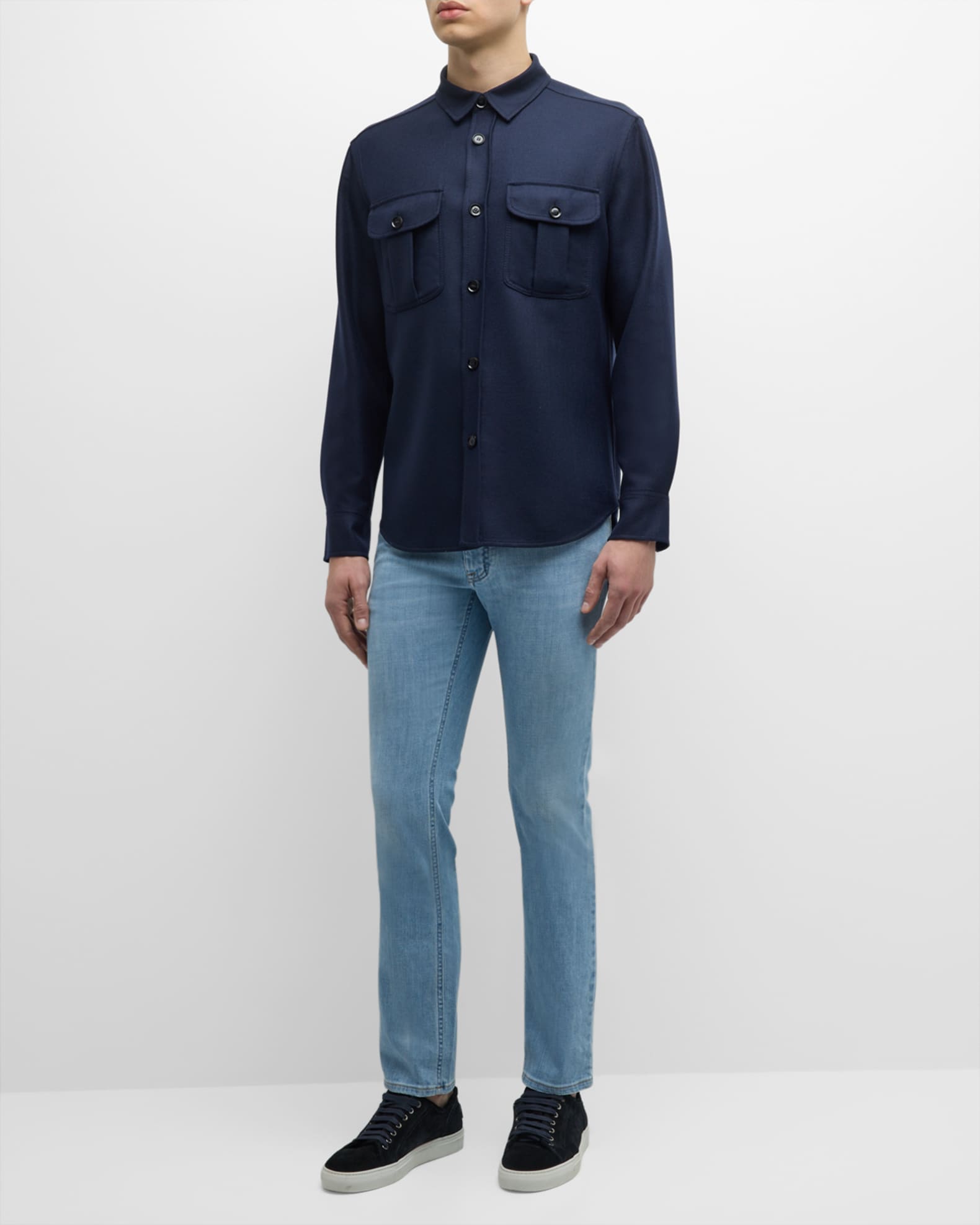 Men's Slim-Fit Light Wash Denim Jeans 1