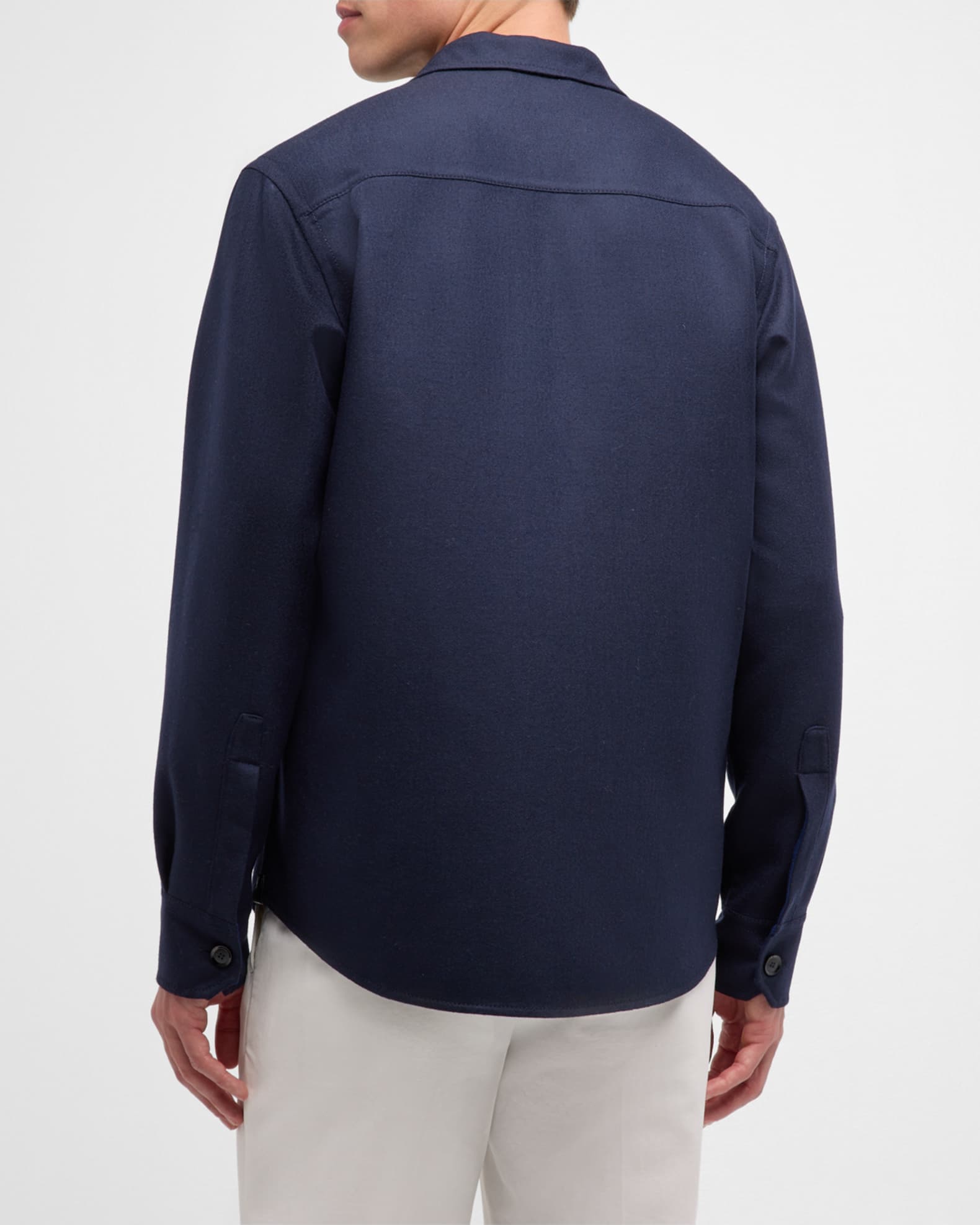 Brioni Men's Stretch Wool Overshirt | Neiman Marcus