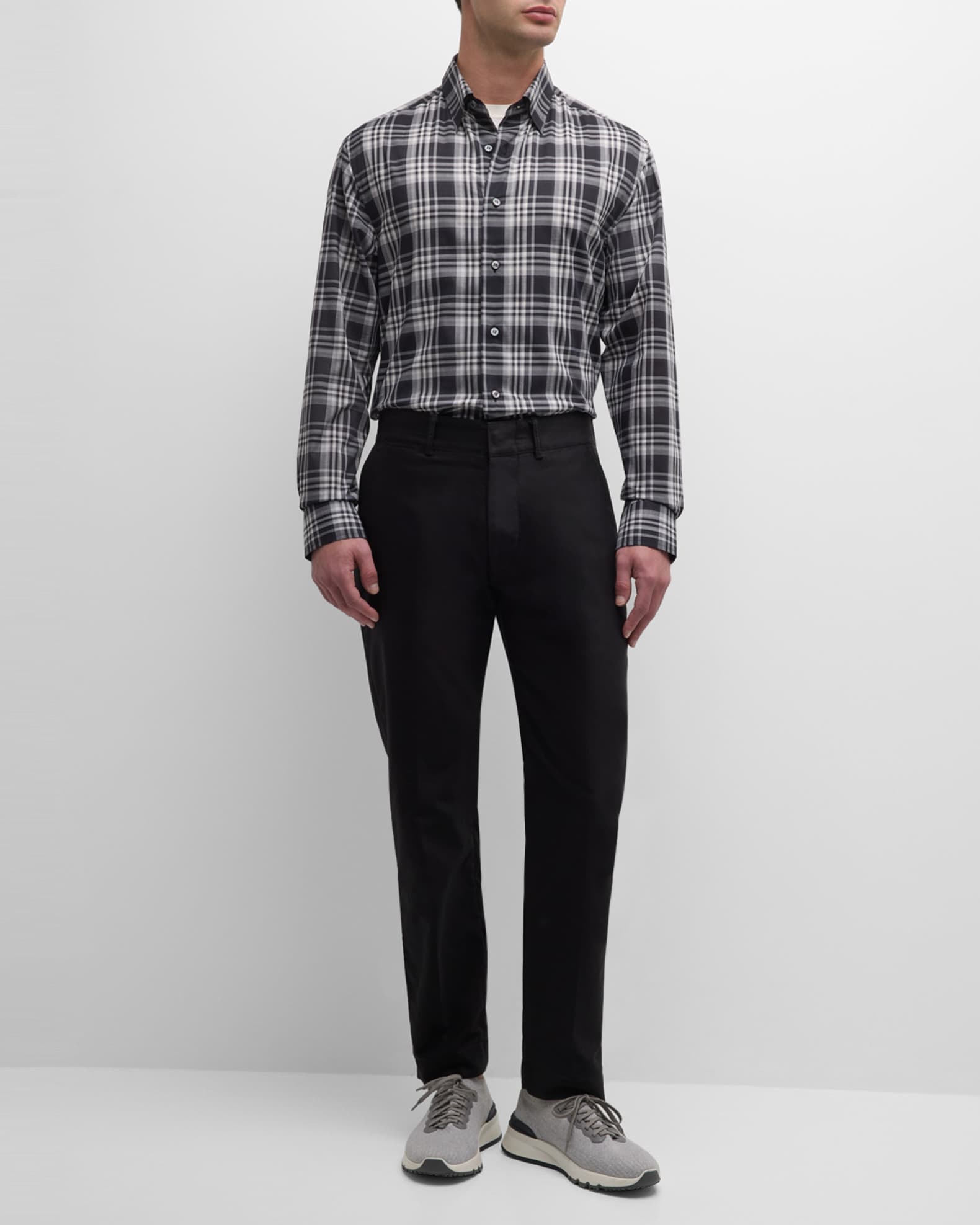 Men's Cotton Plaid Sport Shirt 1