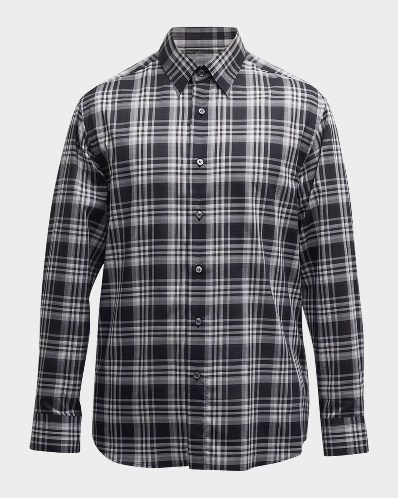 Men's Cotton Plaid Sport Shirt 0