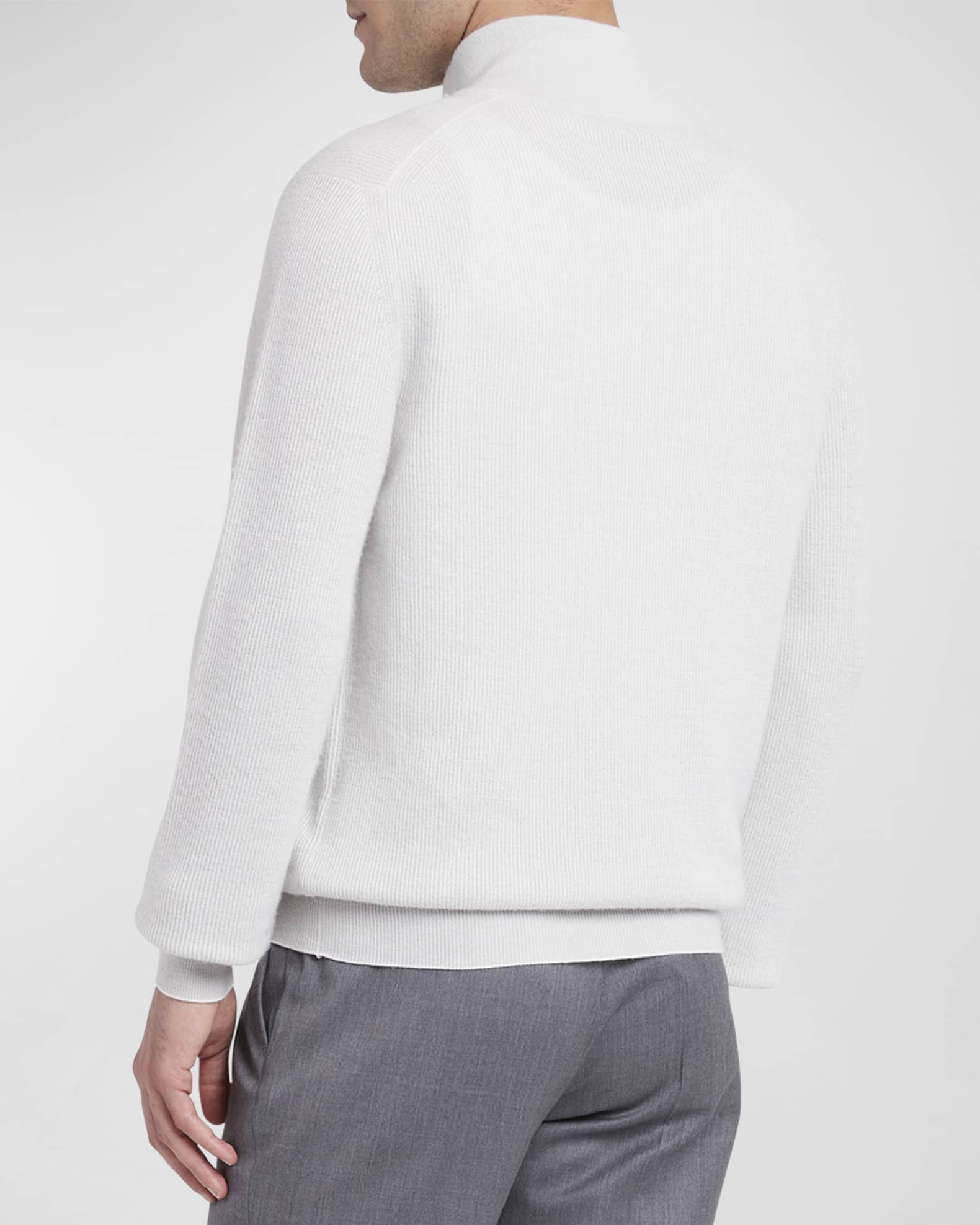 Merino Wool Quarter-Zip Sweater in Black Men's Italy Gionfriddo main image 1